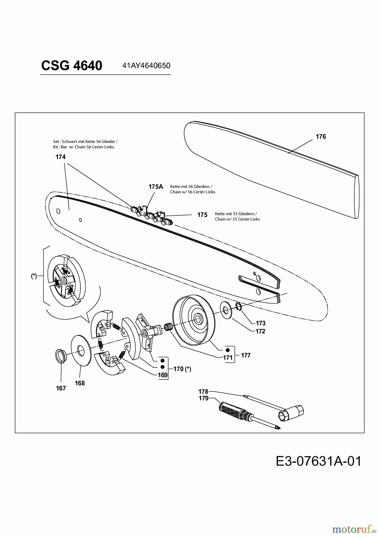  Wolf-Garten Petrol chain saws CSG 4640 41AY4640650  (2014) Guidebar