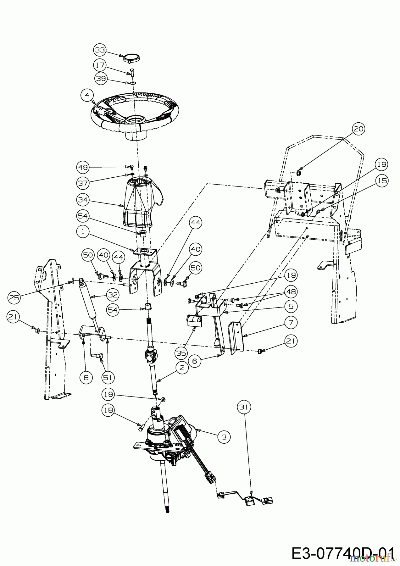  Cub Cadet Garden tractors GTX 2100 14A-3GE-603  (2015) Steering gear, Steering wheel, Steering column