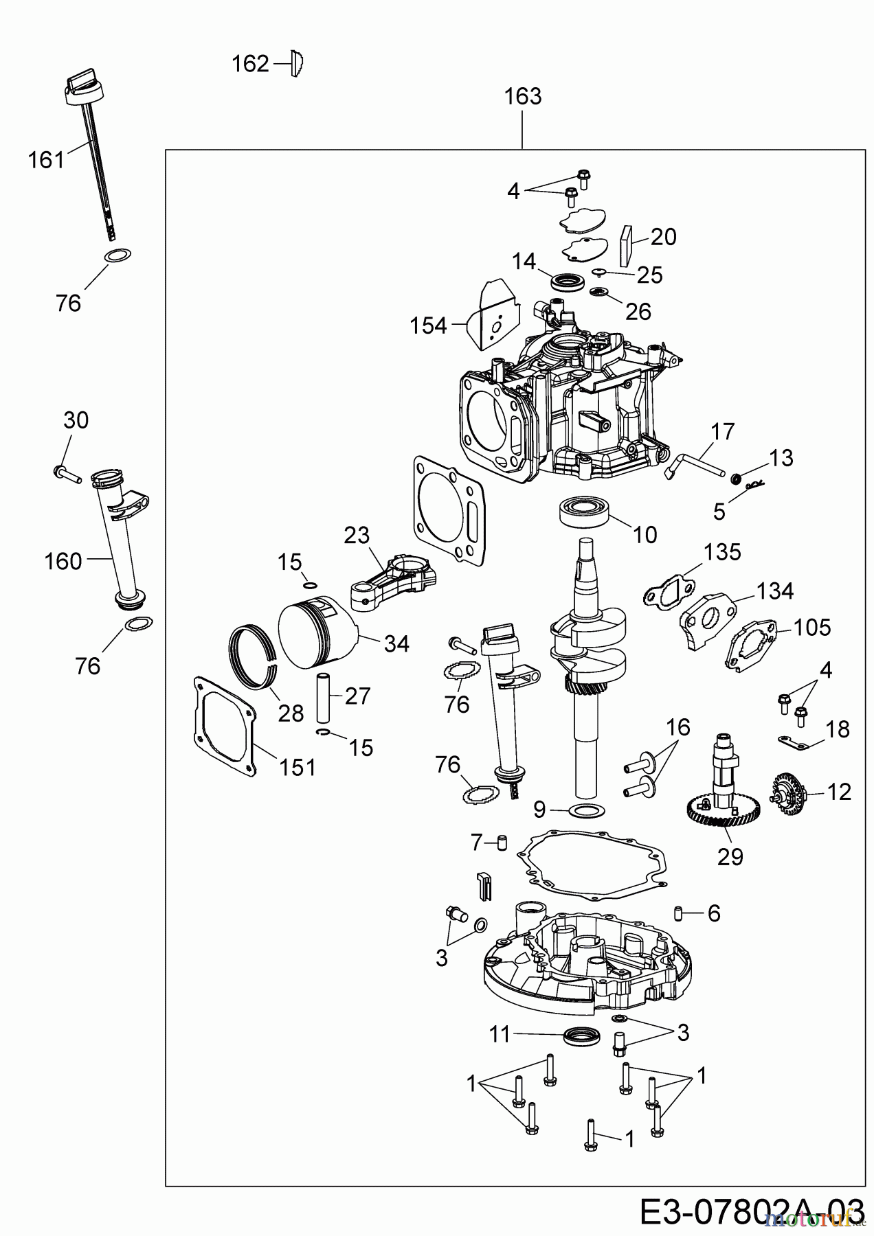  MTD-Engines Vertical 1P65WHD 752Z1P65WHD  (2015) Short block