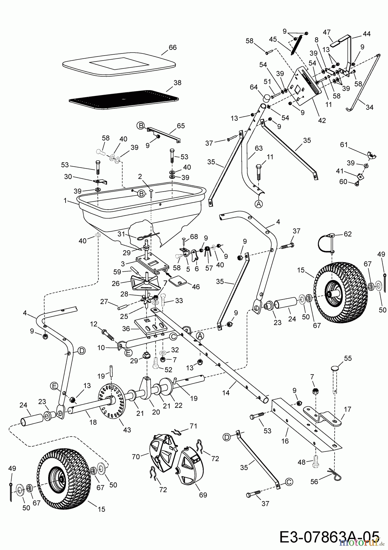  MTD Accessories Accessories garden and lawn tractors Spreader 45-03296  (196-036-000) 196-036-000  (2013) Basic machine