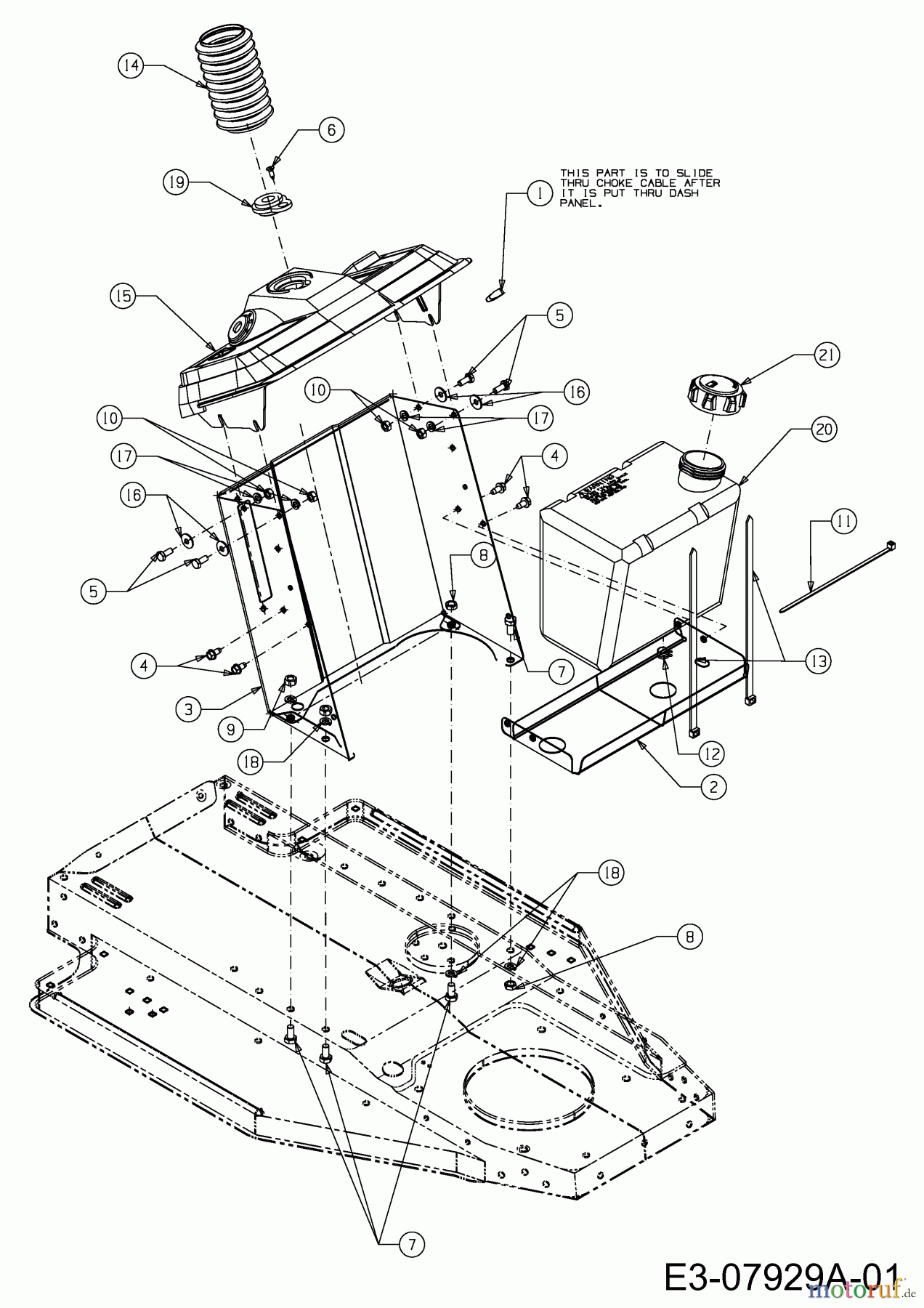  MTD Lawn tractors Junior 115 13AC452C600  (2004) Dashboard, Fuel tank