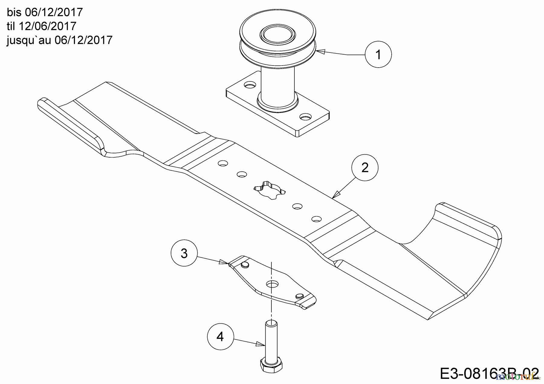  Cub Cadet Petrol mower self propelled LM1 AR42 12A-LQSJ603  (2018) Blade, Blade adapter til 12/06/2017