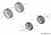 MTD Minirider 76 RDE 13A726SD600 (2017) Spareparts Wheels 13x5x6; 16x6,5x8