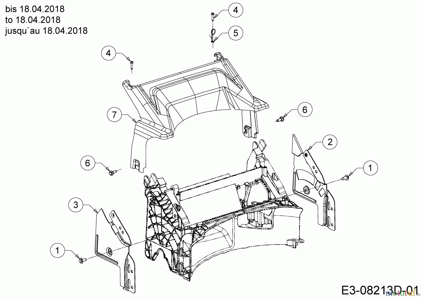  Cub Cadet Petrol mower self propelled CC 53 SPO V HW 12ABPVKC603  (2018) Rear baffle, Handle Bracket to 18.04.2018