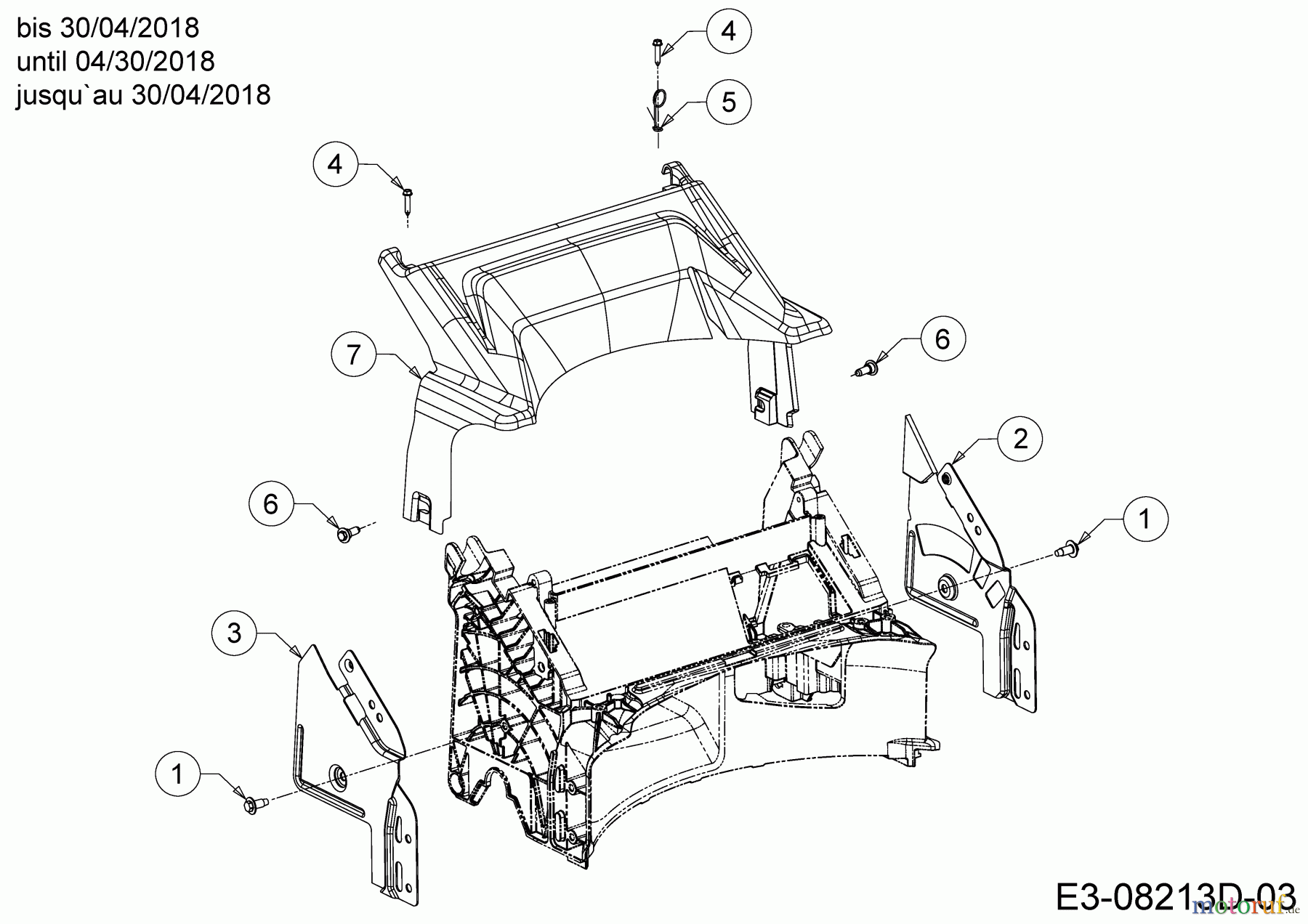  Cub Cadet Petrol mower self propelled LM2 DR53S 12BBPQKC603  (2018) Rear baffle, Handle Bracket til 04/30/2018