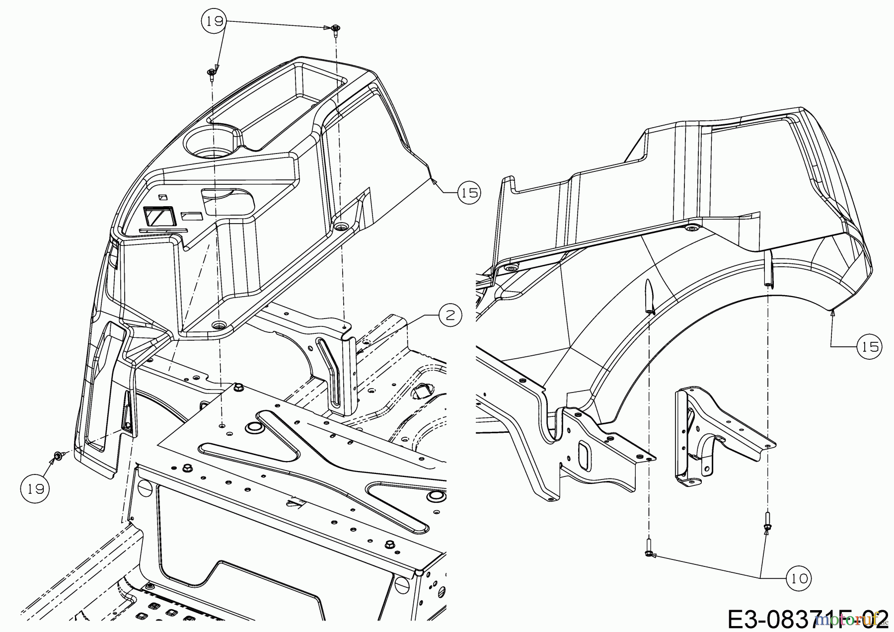  Cub Cadet Zero Turn XZ2 117I 17AWCBYT603  (2018) Bracket tank, Cover panel tank