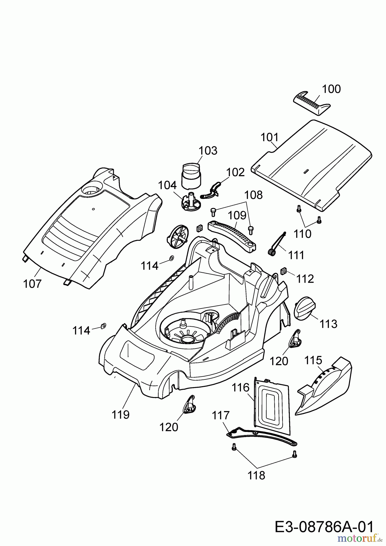  WOLF-Garten Expert Electric mower Expert 34 E 18CWF1S-C50  (2016) Rear flap, Deck housing, Mulching flap