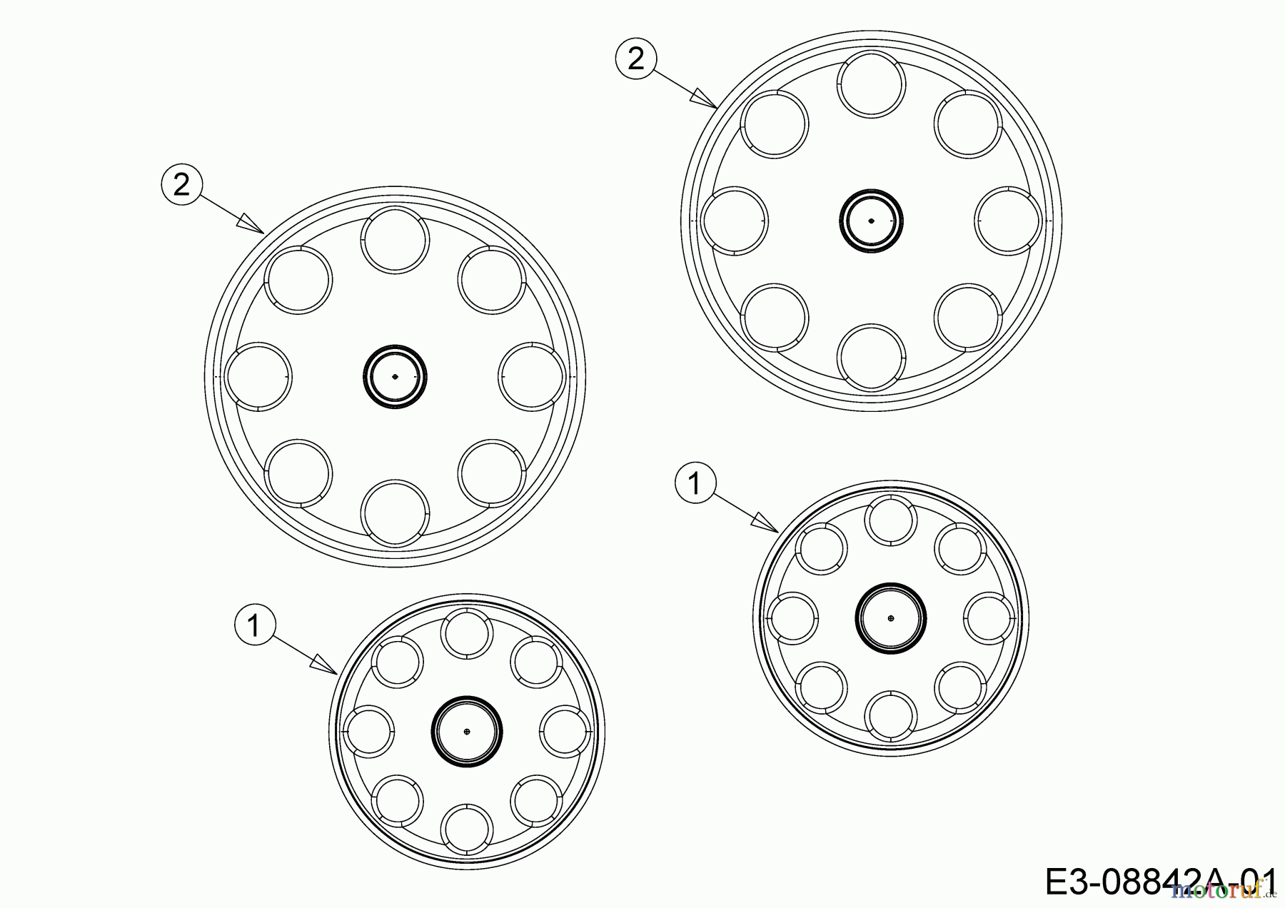  Troy-Bilt Petrol mower TB 110 11A-B26M309  (2015) Hub caps