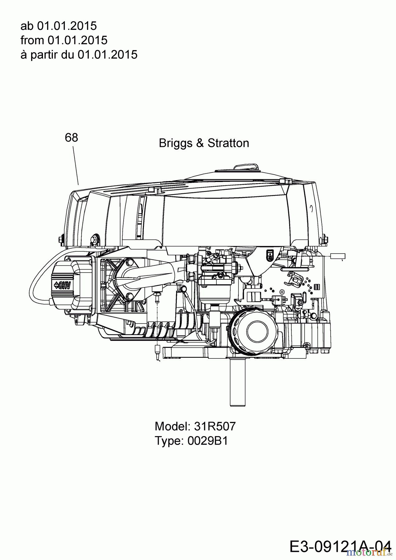  MTD Lawn tractors LTEX 92 A 13HM98KE682  (2015) Engine Briggs & Stratton from 01.01.2015