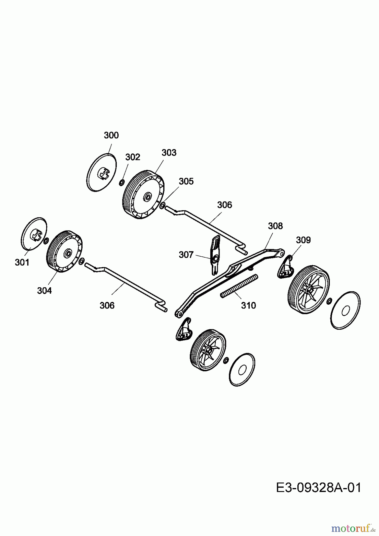  Wolf-Garten Electric mower 537 E 18AWG1H-613  (2012) Axle, Height-adjustment, Wheels