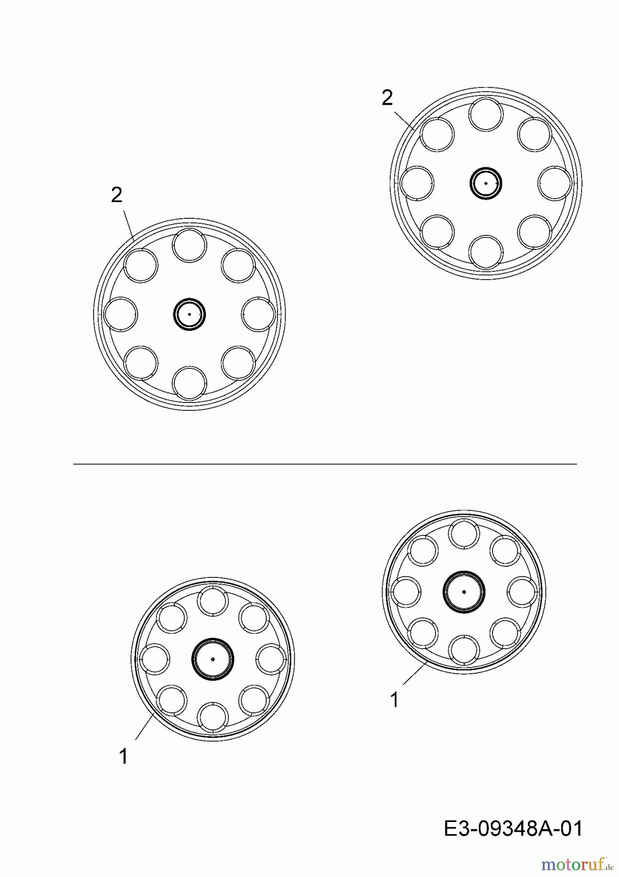  Troy-Bilt Petrol mower TB 115 11A-A22J766  (2015) Hub caps