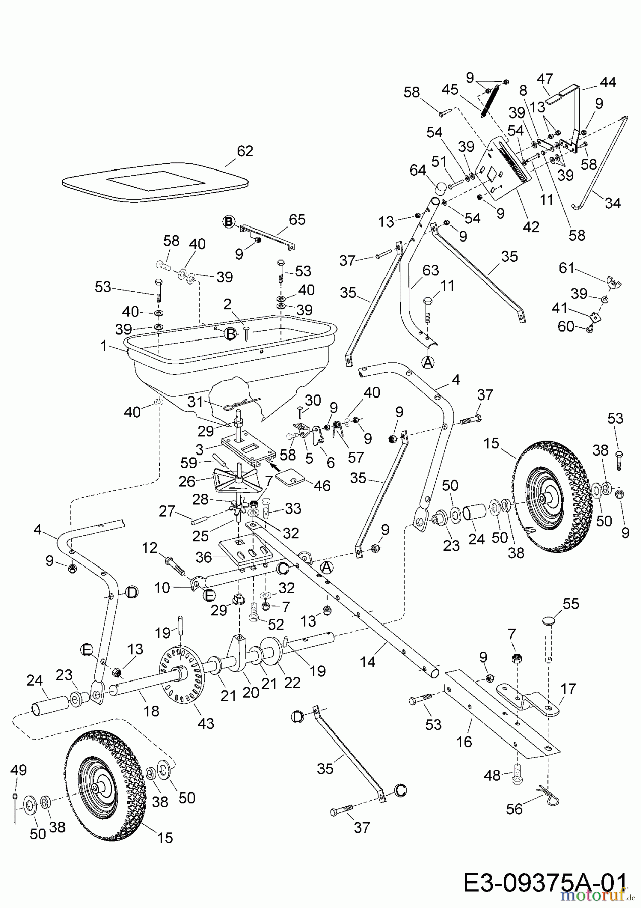  MTD Accessories Accessories garden and lawn tractors Spreader 45-0512-100  (196-542A-000) 196-542A000  (2015) Basic machine