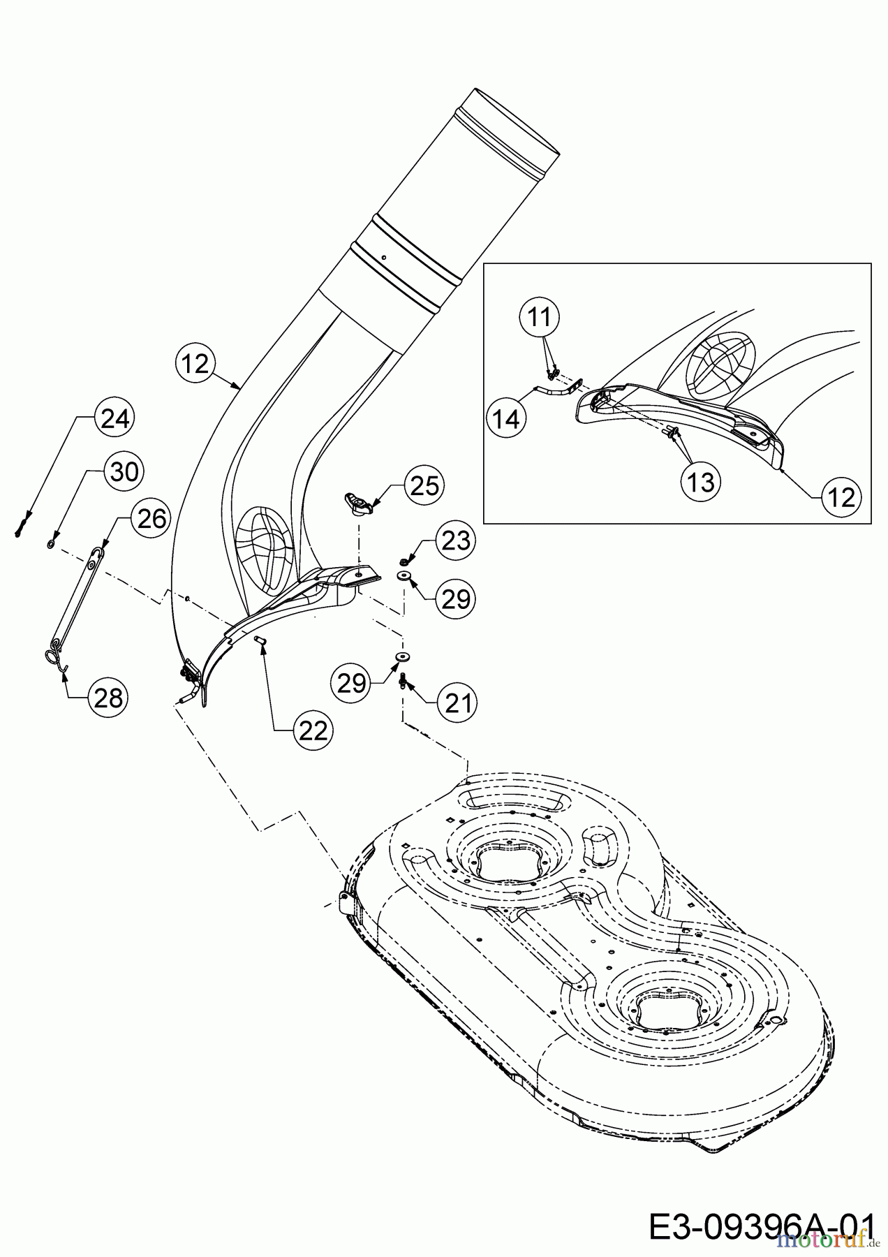  MTD Accessories Accessories Zero Turn Grass catcher for RZT 42 19C70020100  (2015) Discharge chute, Fixation discharge chute