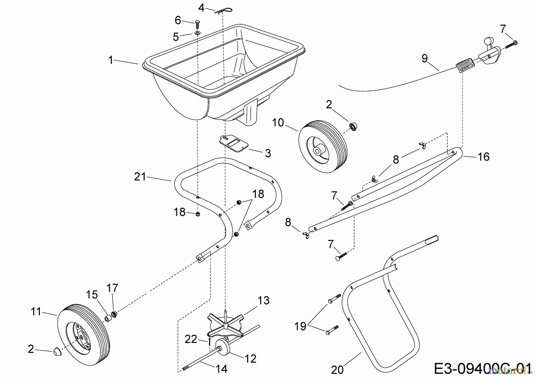  MTD Accessories Accessories hand held machines Spreader 45-03882-KD  (196-055-000) 196-055-000  (2017) Basic machine