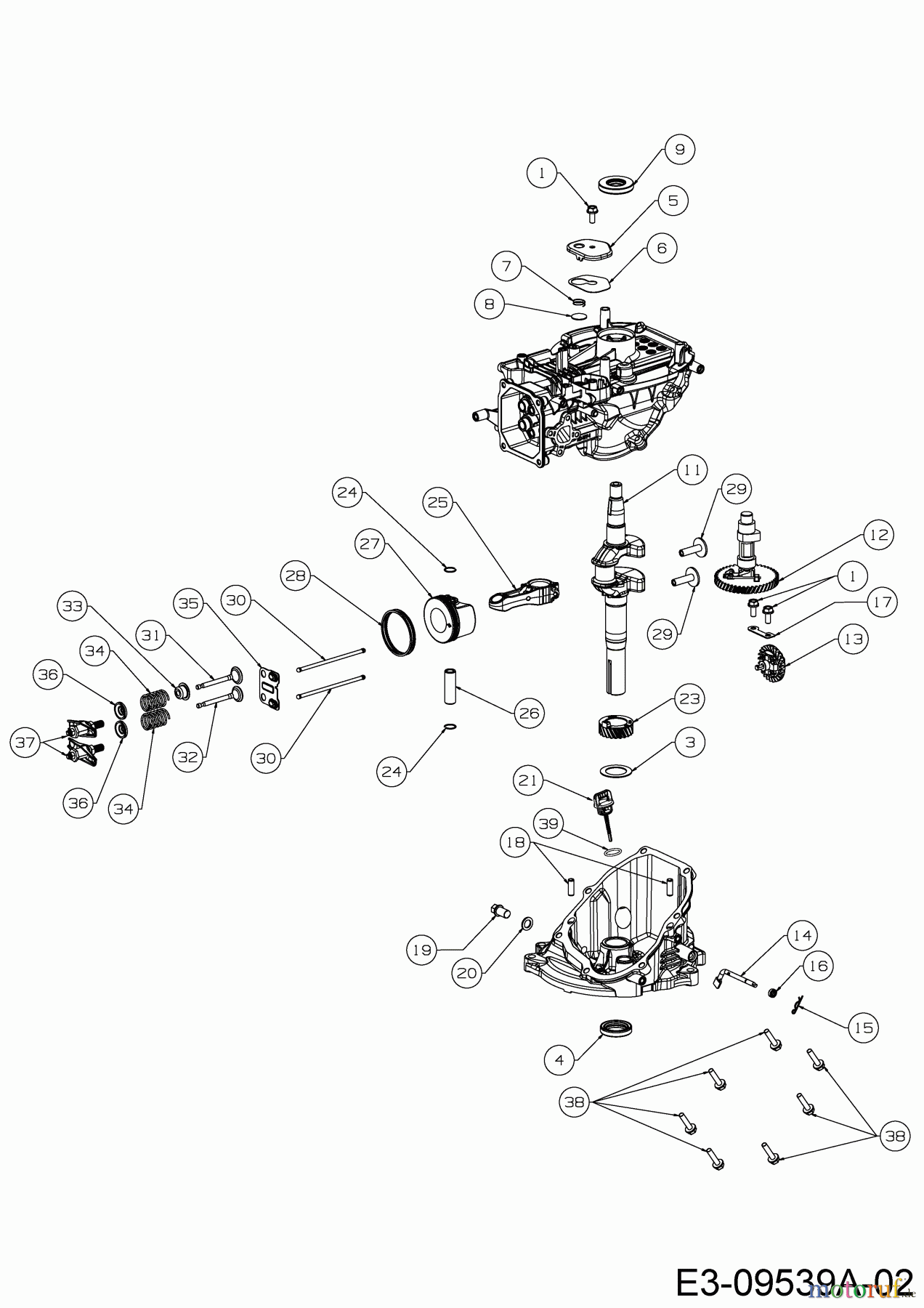  MTD-Engines Vertical 1P57RH 752Z1P57RH (2016) Crankshaft, Camshaft, Connecting rod, Governor