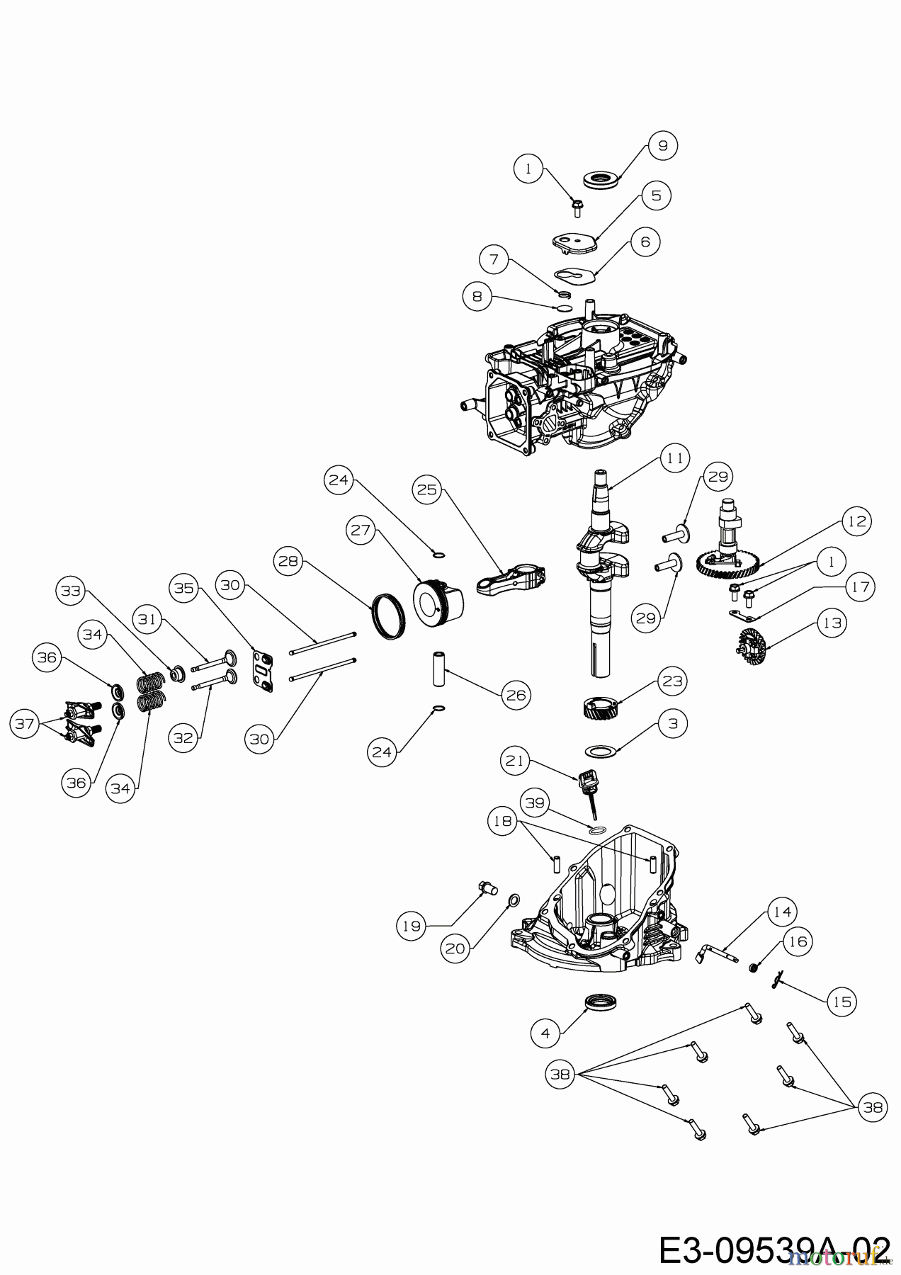  MTD-Engines Vertical 1P57RH 752Z1P57RH (2017) Crankshaft, Camshaft, Connecting rod, Governor