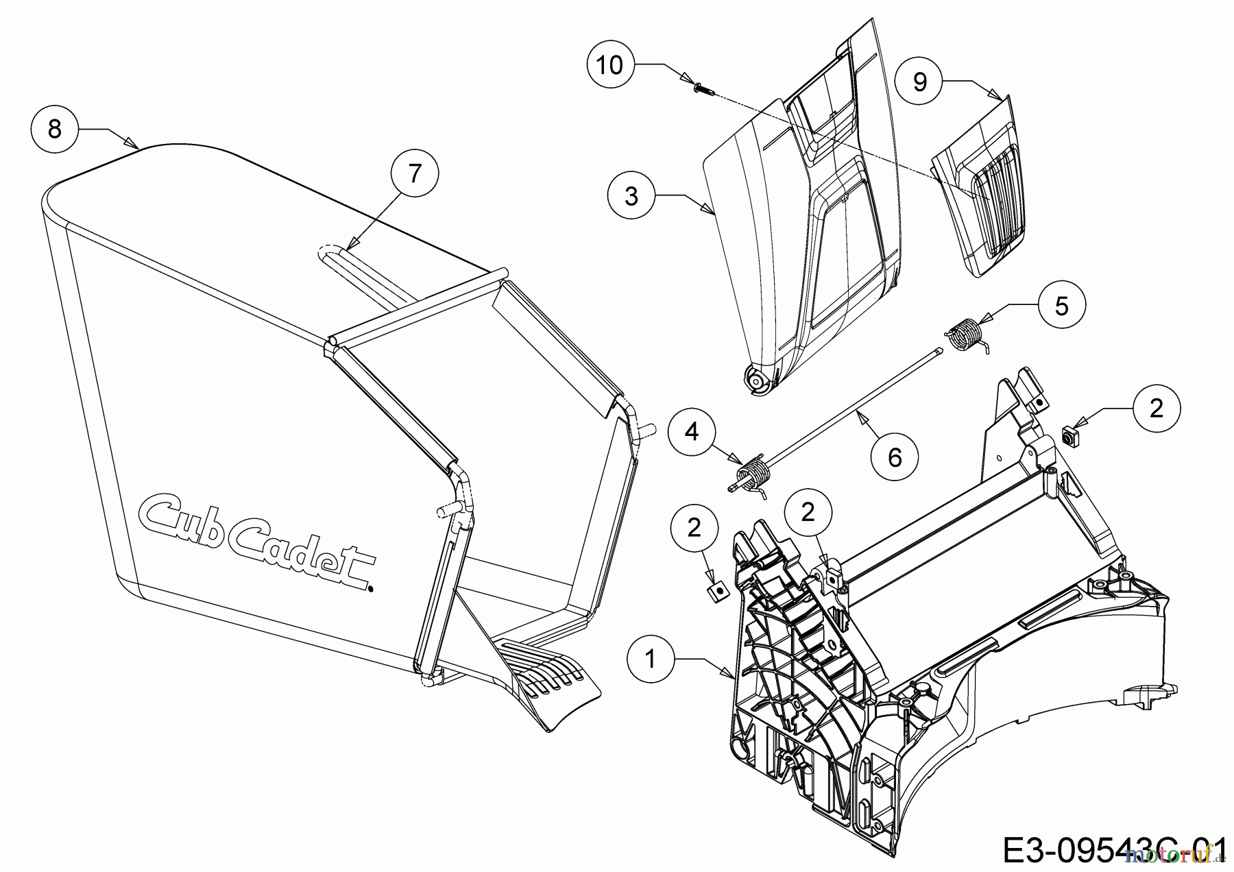  Cub Cadet Petrol mower LM1 CPB46 11A-TQ5C603  (2018) Grass catcher, Rear flap, Rear baffle