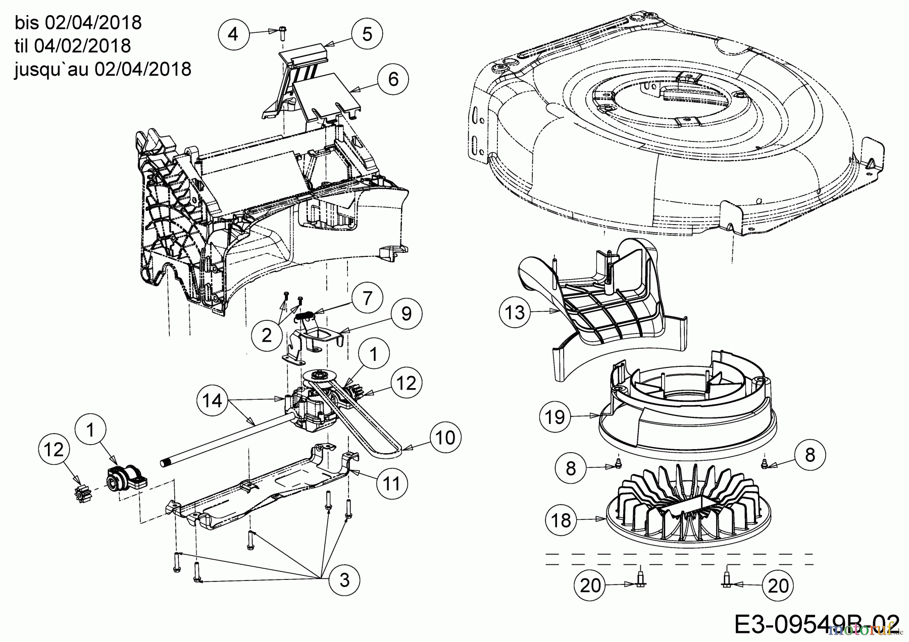  Wolf-Garten Petrol mower self propelled WA 460 AHW 12C-TV5E650  (2018) Gearbox, Belt, Fan til 04/02/2018