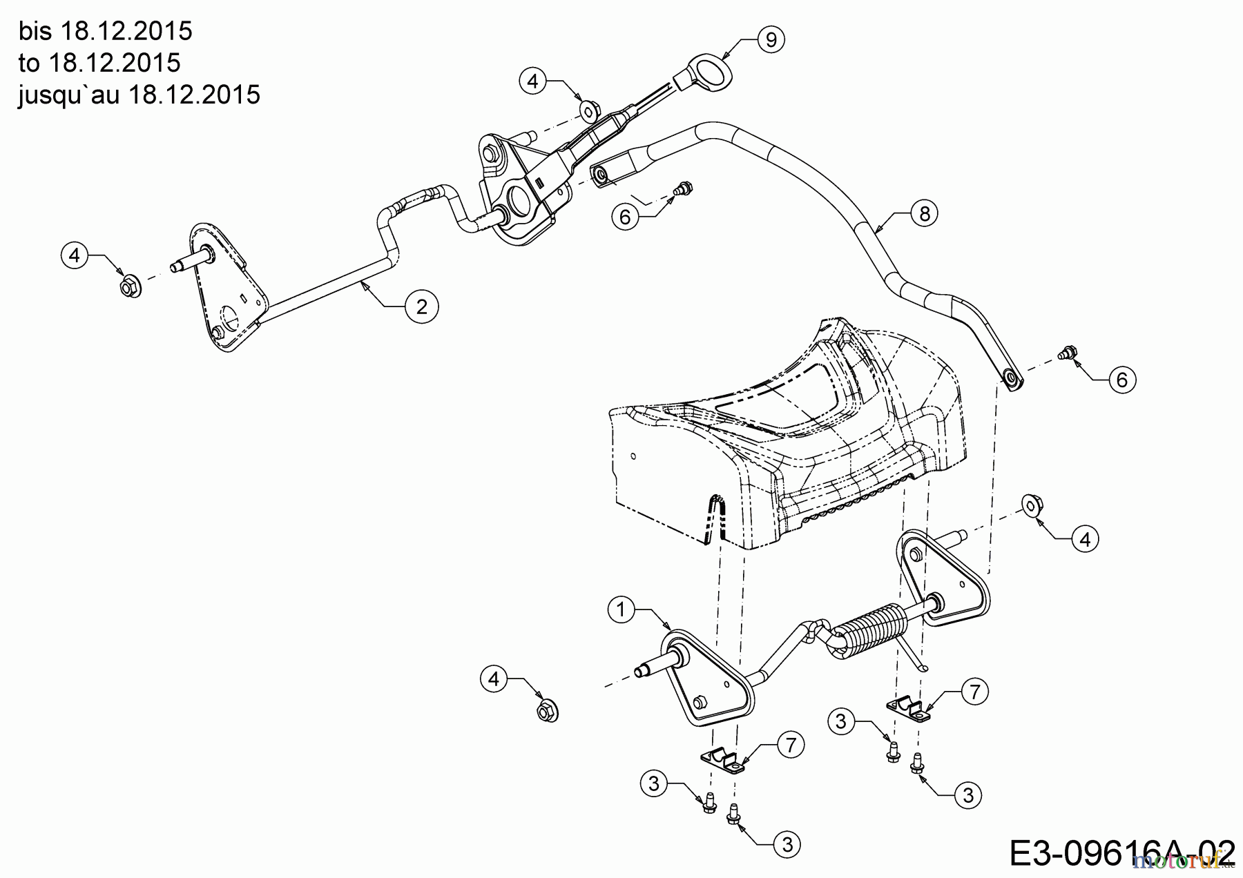  Wolf-Garten Petrol mower self propelled ST 5300 AHW 12A-PRJ6650  (2016) Axles, Height adjustment to 18.12.2015