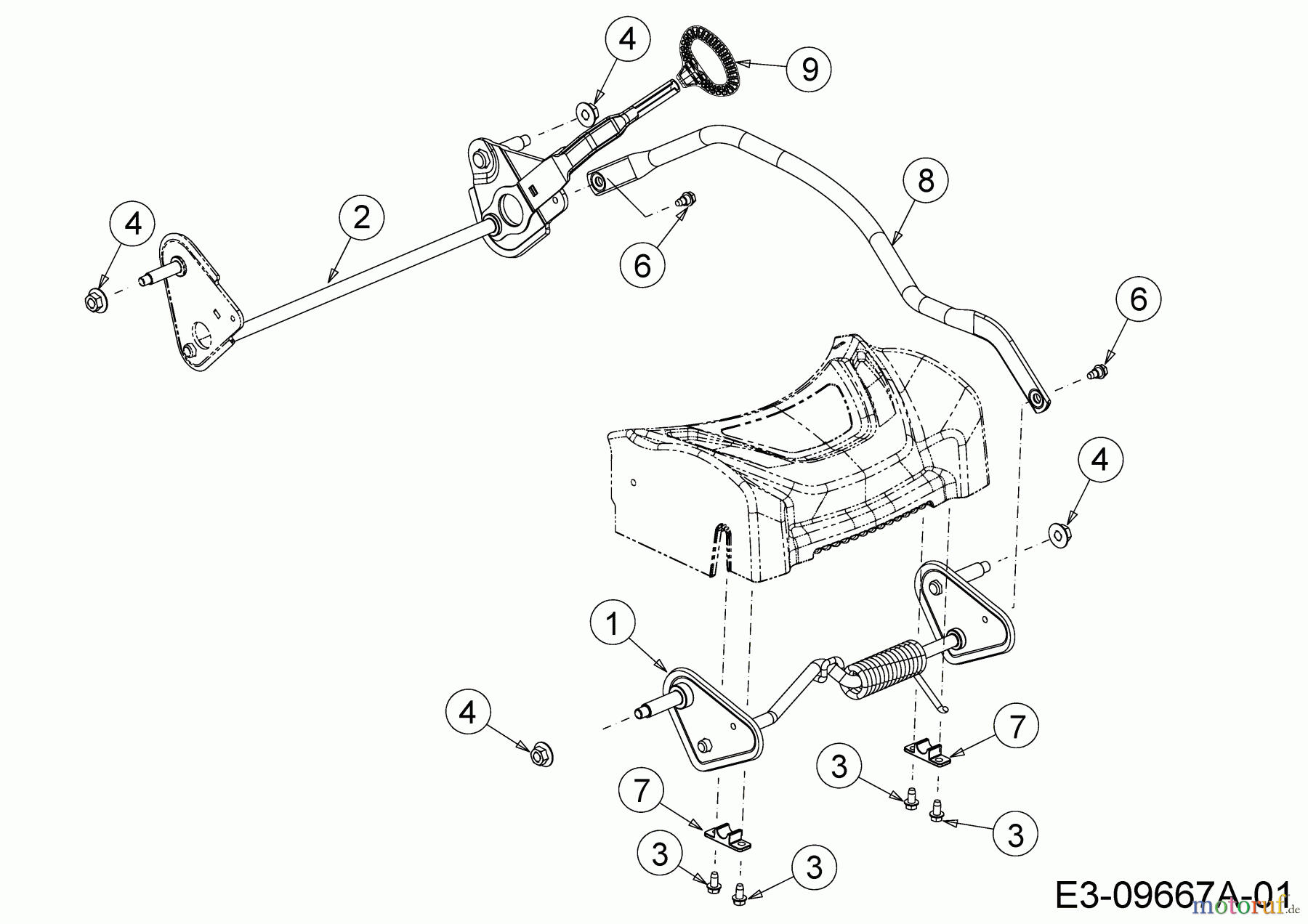  WOLF-Garten Expert Petrol mower Expert 420 11B-LUSC650  (2017) Axles, Height adjustment