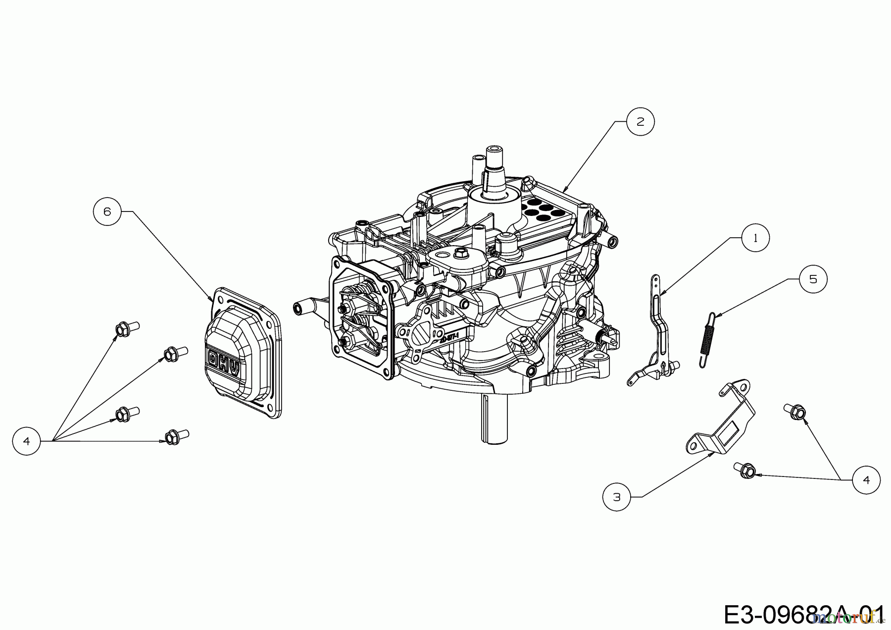  MTD-Engines Vertical 1P57NH 752Z1P57NH  (2017) Governor lever, Short block, Cylinder head cover