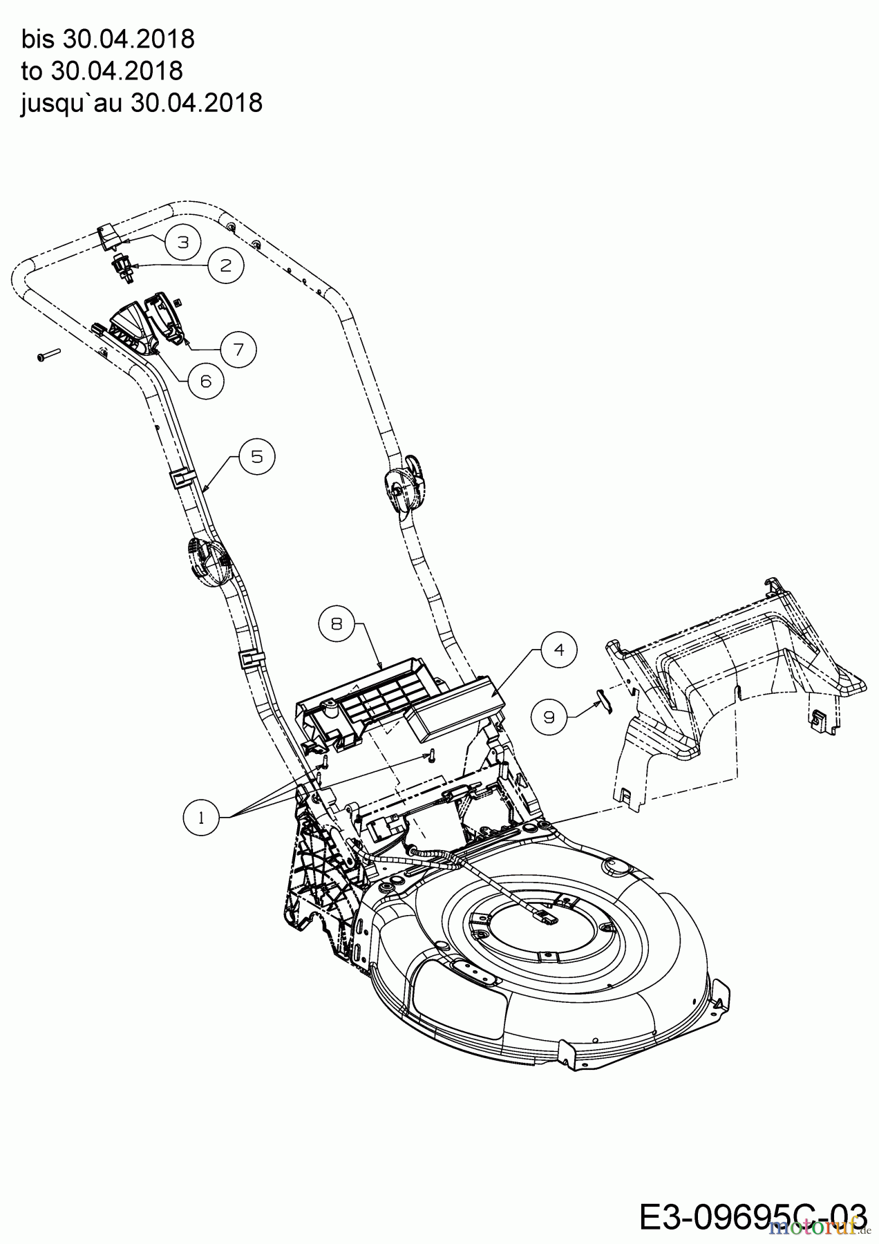  Wolf-Garten Petrol mower self propelled AT 4600 AHWES 12CETRS7650  (2018) Battery, Harness to 30.04.2018