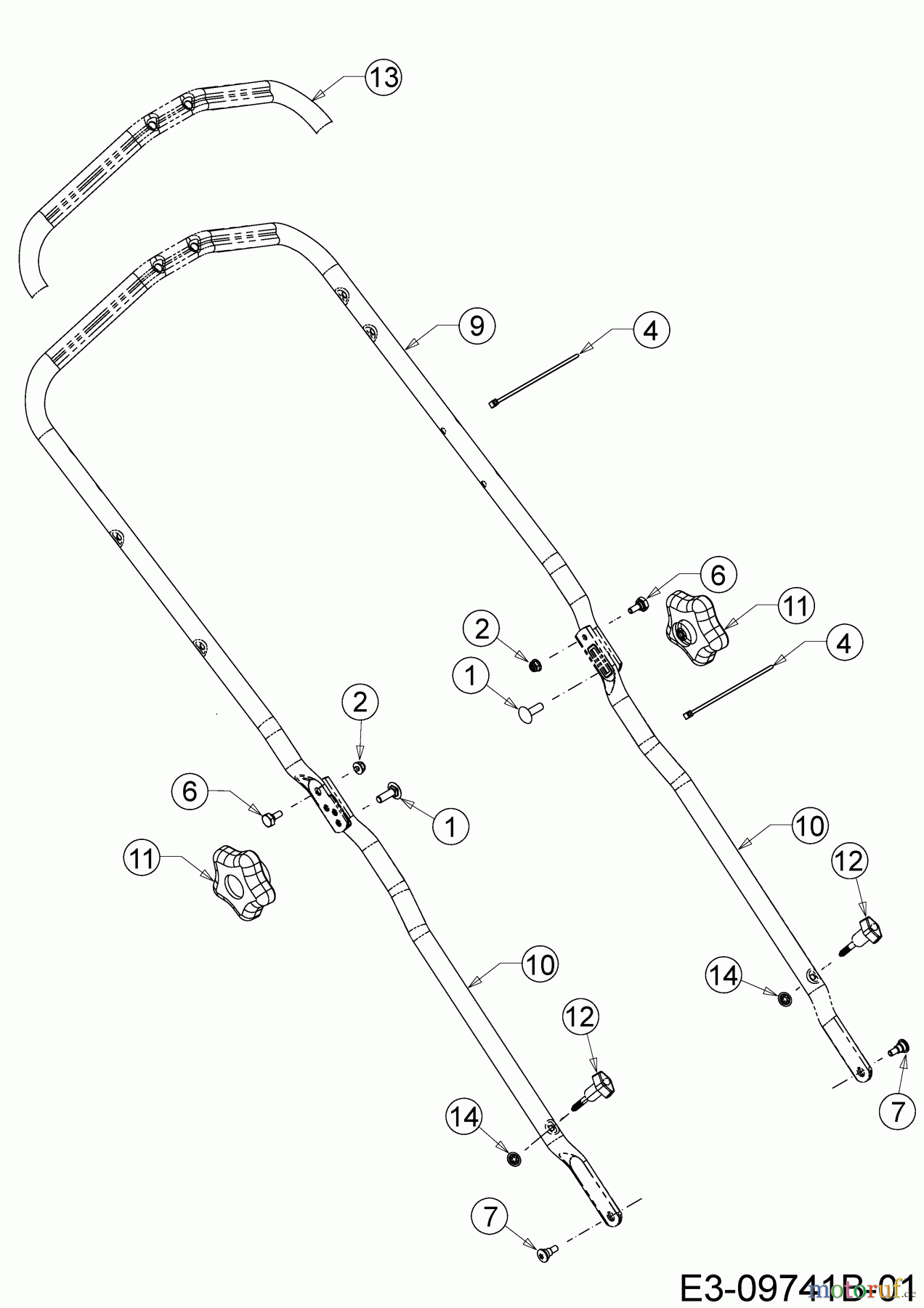  Mr.Gardener Petrol mower self propelled HW 53 BAV-IS 12AGPN7E629  (2017) Handle