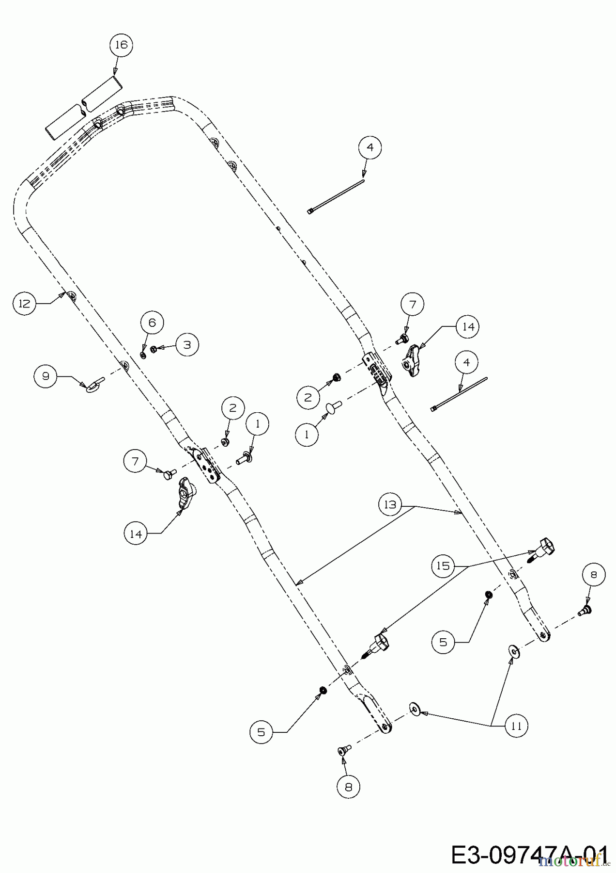  Massey Ferguson Petrol mower self propelled MF 46 SPBHW 12B-TV5E695  (2016) Handle