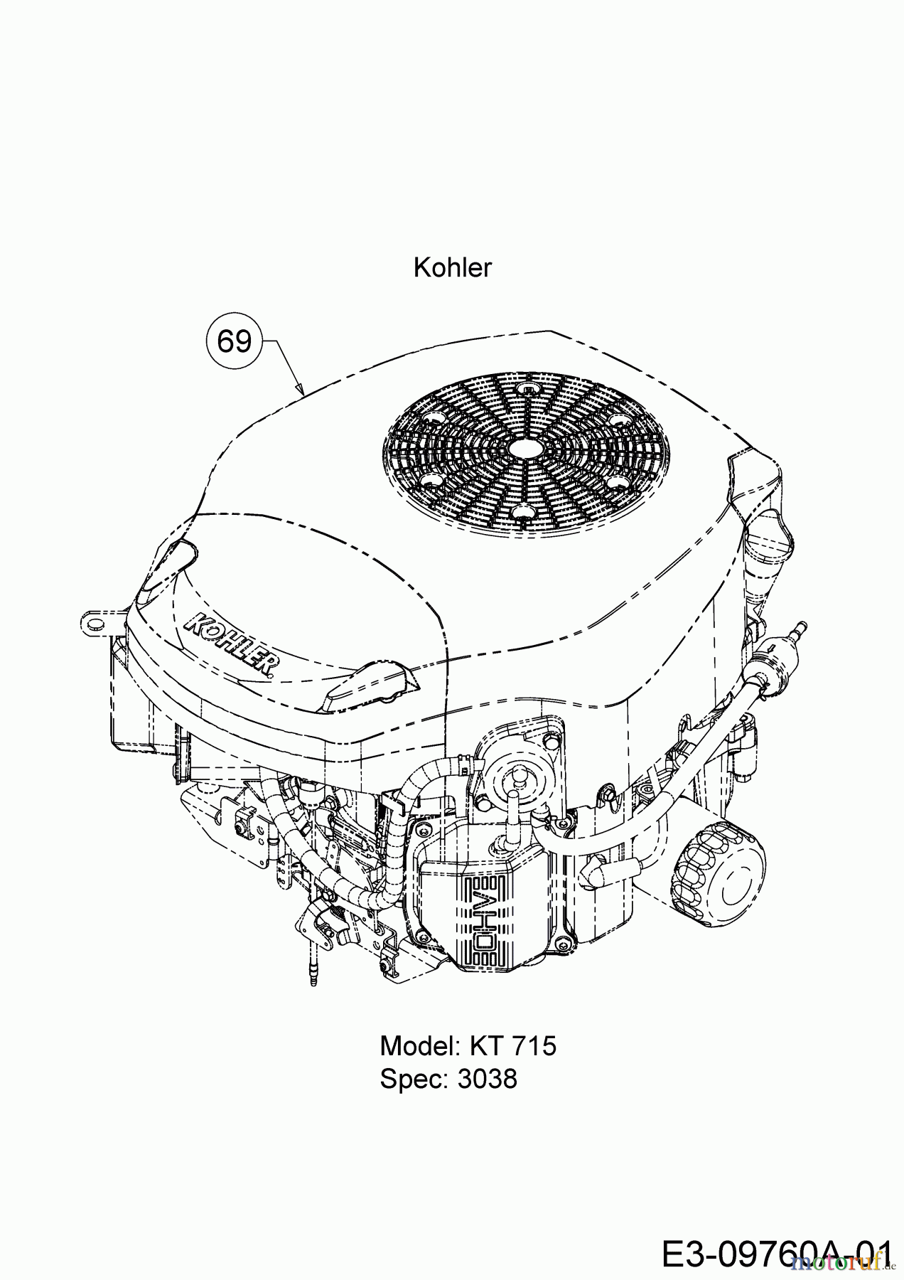  Cub Cadet Zero Turn RZT S 42 17BICBDS603  (2016) Engine Kohler