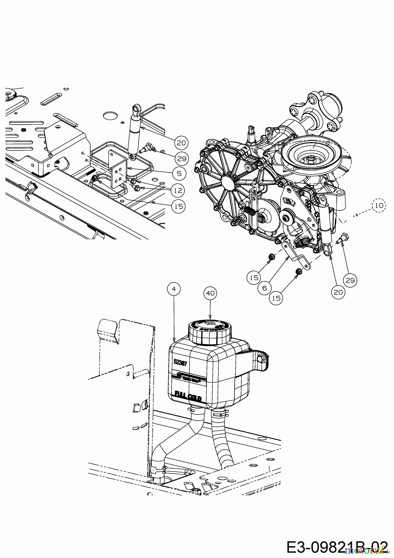  Cub Cadet Zero Turn Pro Z 100-54 53AWEFJA330  (2018) Tank expansion, Cylinder hydraulic