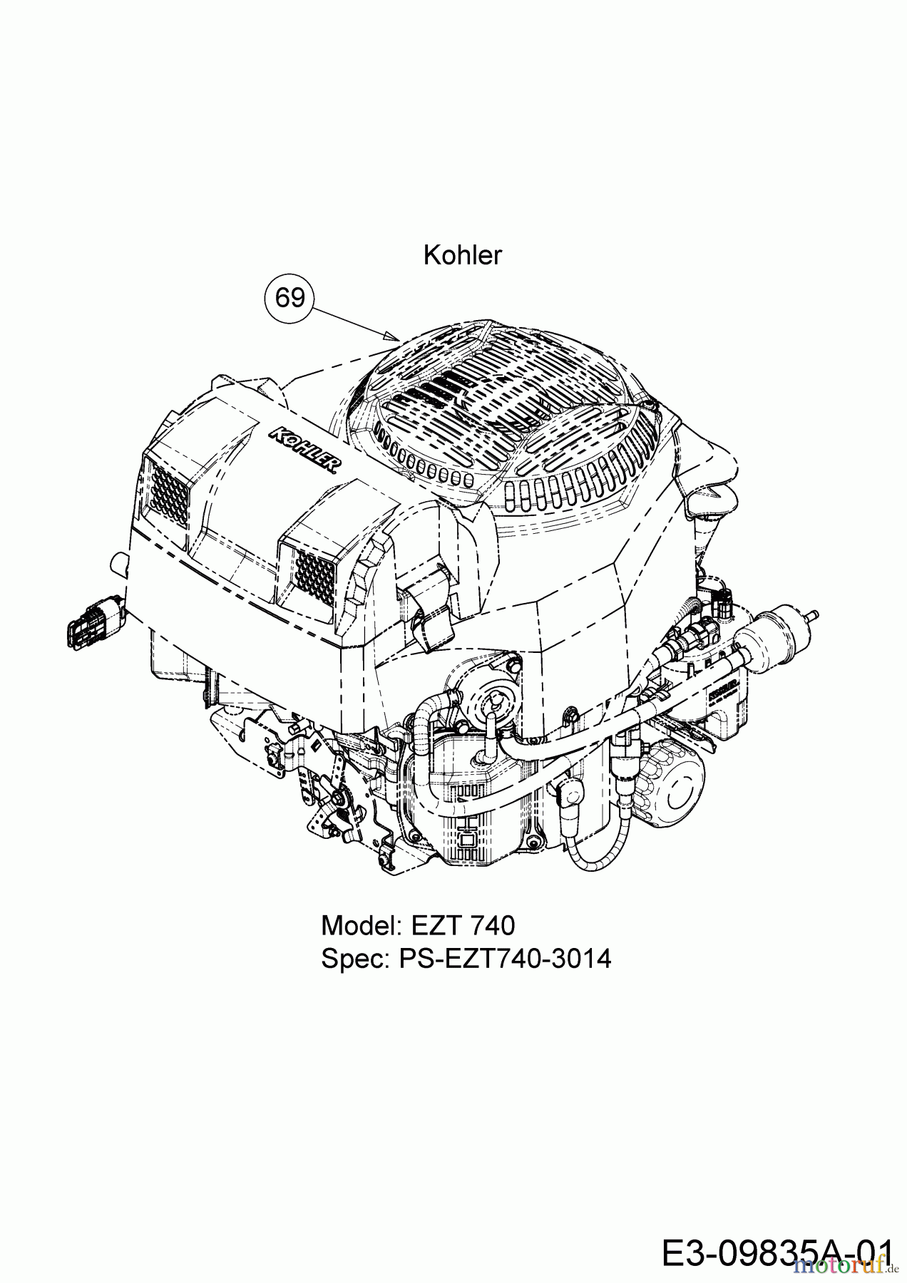  Cub Cadet Zero Turn Pro Z 100-48 53AWEFJF330  (2016) Engine Kohler