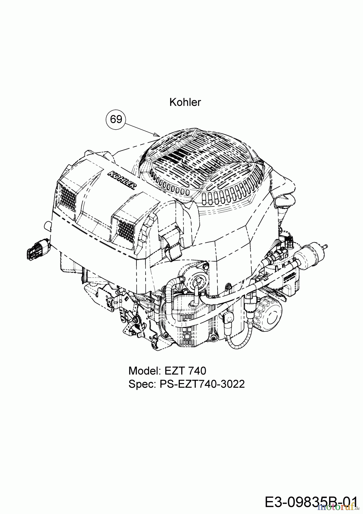  Cub Cadet Zero Turn Pro Z 100-48 53AWEFJF330  (2018) Engine Kohler