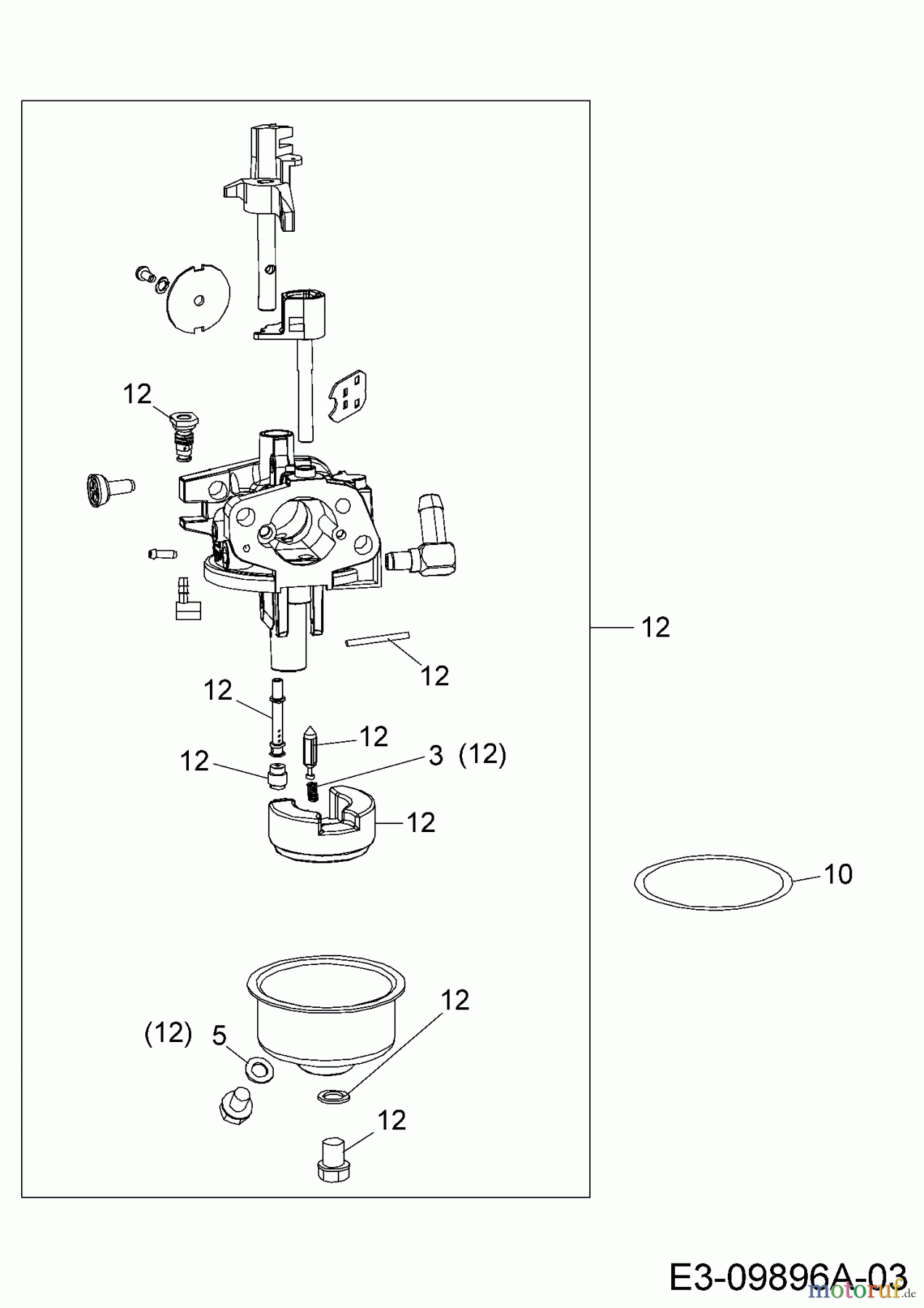  MTD-Engines MTD horizontal 670-WH 752Z670-WH  (2017) Repair kit carburetor