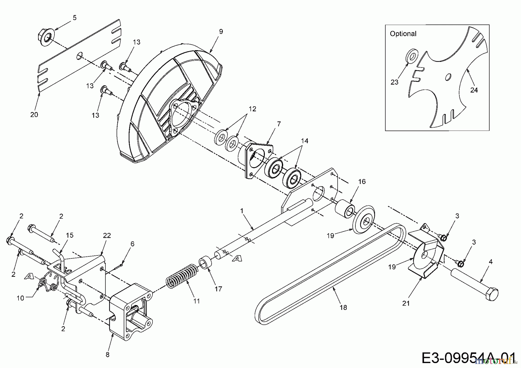  MTD Edger 550 G 25A-550G678  (2016) Blade drive