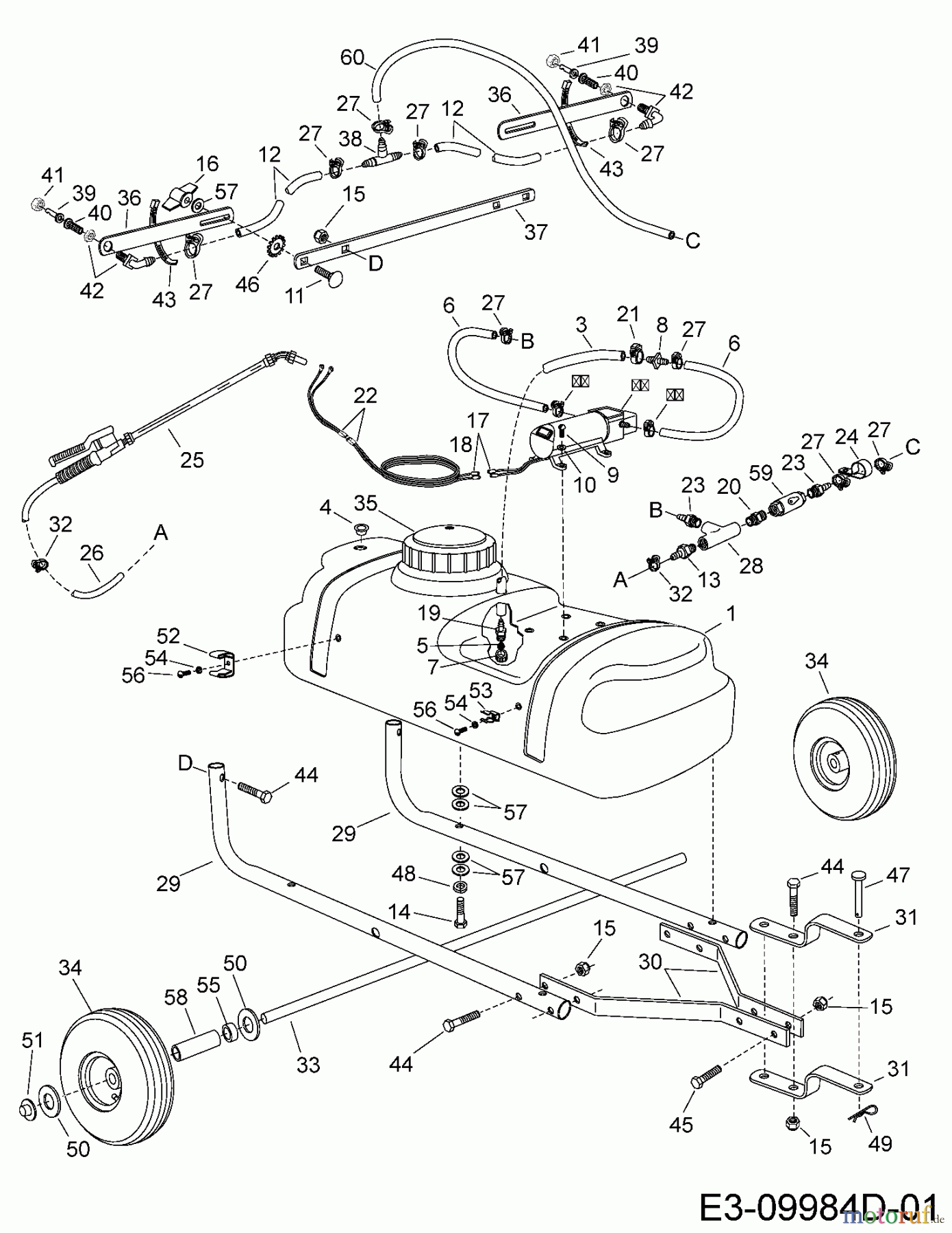  MTD Accessories Accessories garden and lawn tractors Sprayer 45-02923  (190-155-000) 190-155-000  (2013) Basic machine