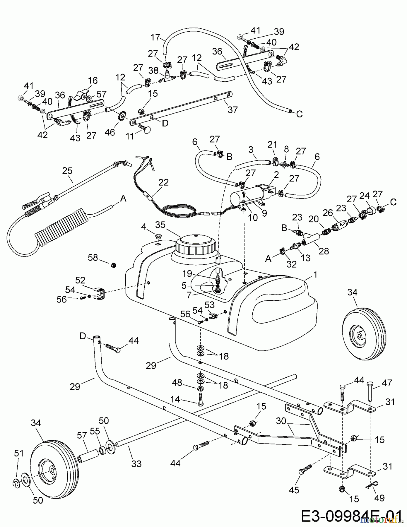  MTD Accessories Accessories garden and lawn tractors Sprayer 45-02924  (190-155-000) 190-155-000  (2014) Basic machine