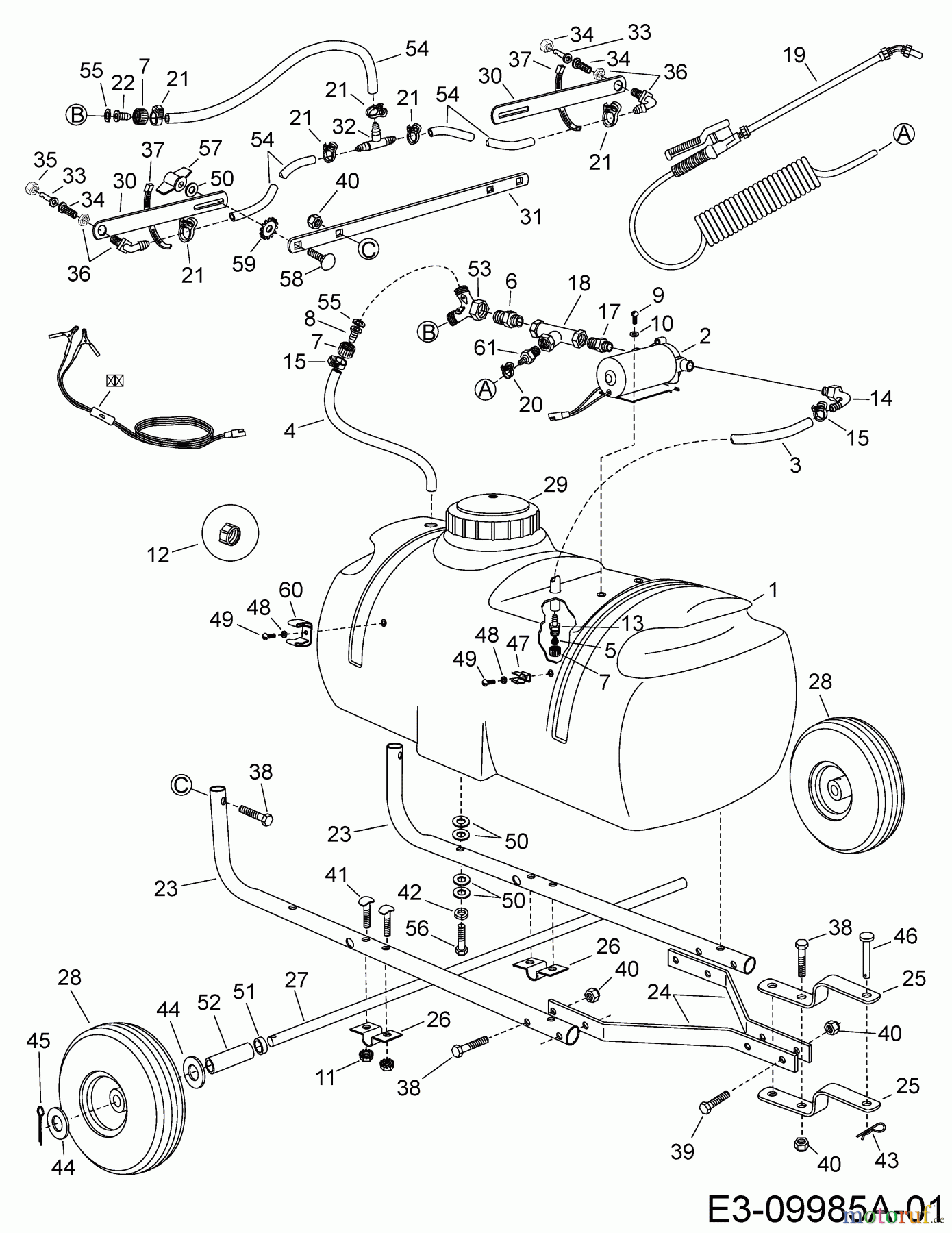  MTD Accessories Accessories garden and lawn tractors Sprayer 45-02934  (190-537-000) 190-537-000  (2017) Basic machine