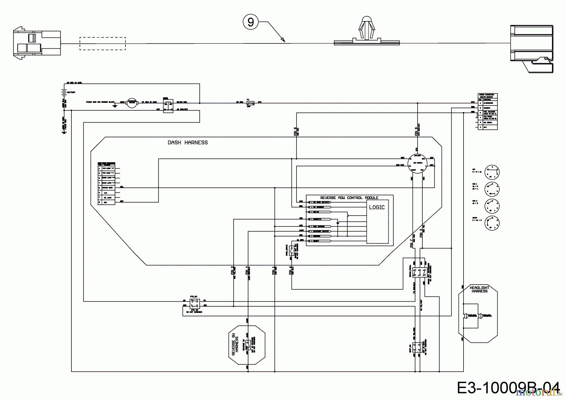 Cub Cadet Lawn tractors XT1 OS107 13A8A1CS603 (2018) Wiring diagram reverse Spareparts