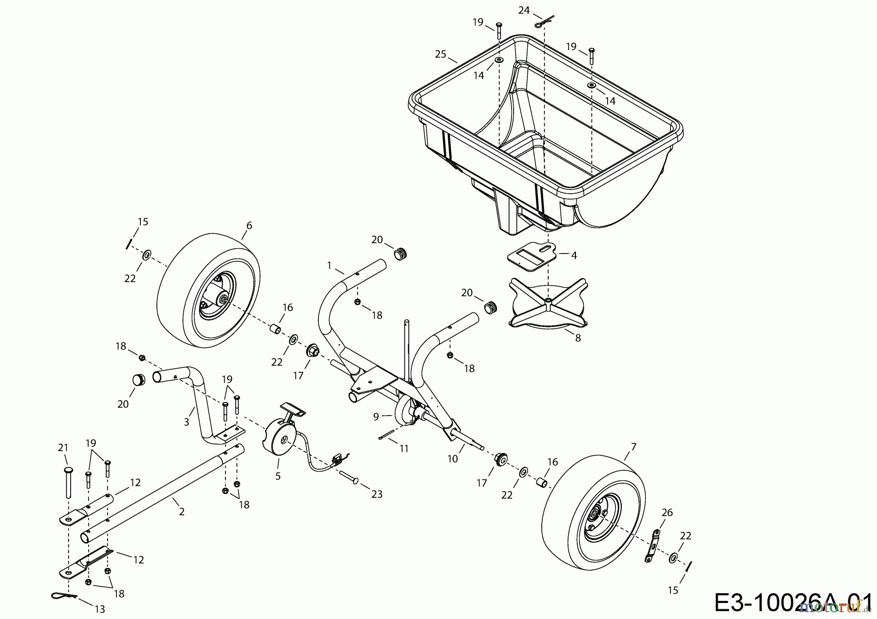  MTD Accessories Accessories garden and lawn tractors Spreader 45-0530 (196-031B000) 196-031B000  (2017) Basic machine