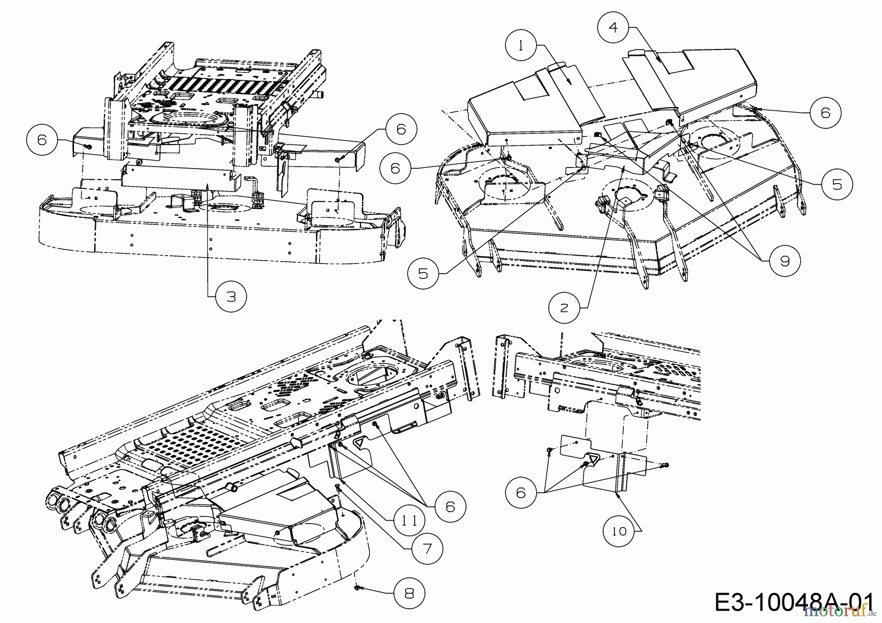  Cub Cadet Zero Turn Z1 137 53AWEFJA603  (2017) Cover mowing deck