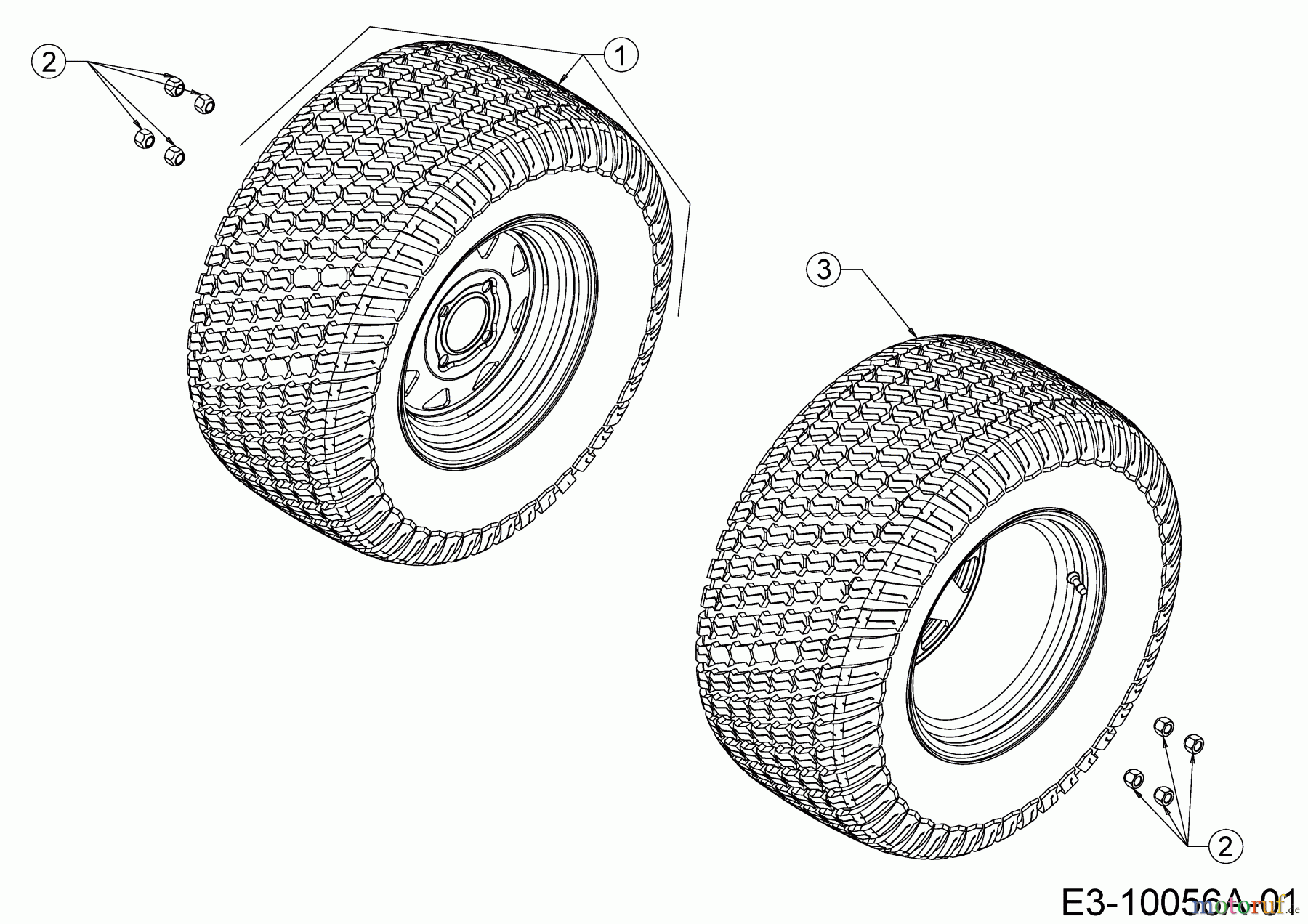  Cub Cadet Zero Turn Z 5 Pro Series 60 53RIHJUV603  (2017) Rear wheels 24x12-12