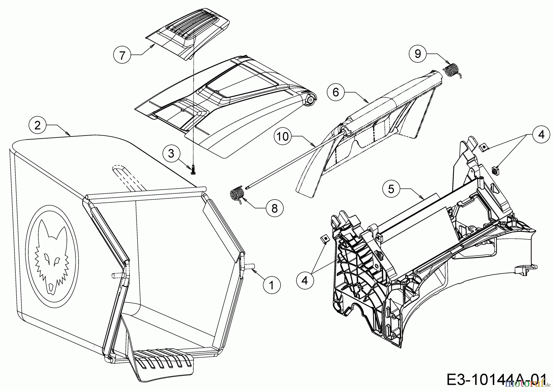  WOLF-Garten Expert Petrol mower self propelled Expert 530 A 12C-PUKC650  (2018) Grass catcher, Rear flap, Rear baffle