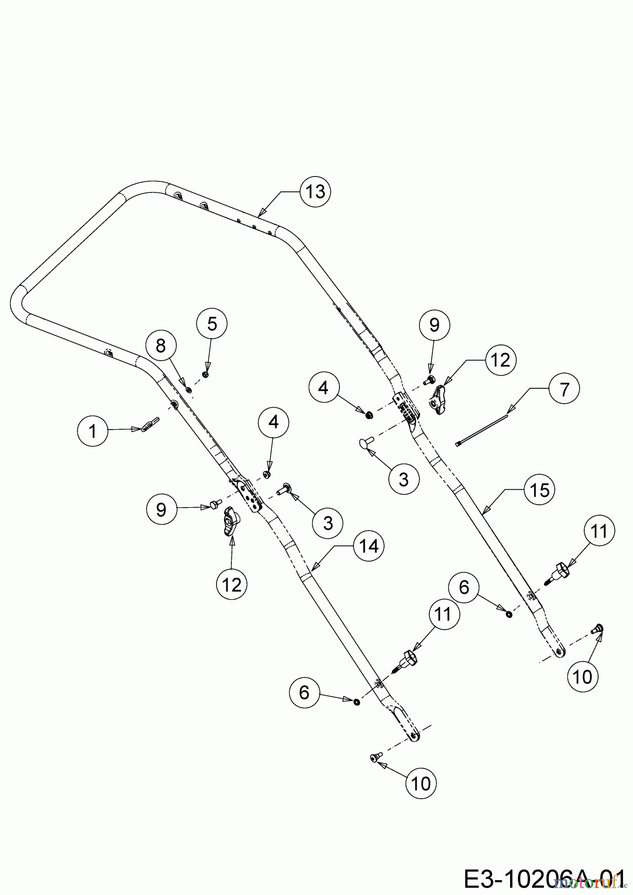  Wolf-Garten Petrol mower self propelled S 4600 B 12A-TR5L650  (2017) Handle