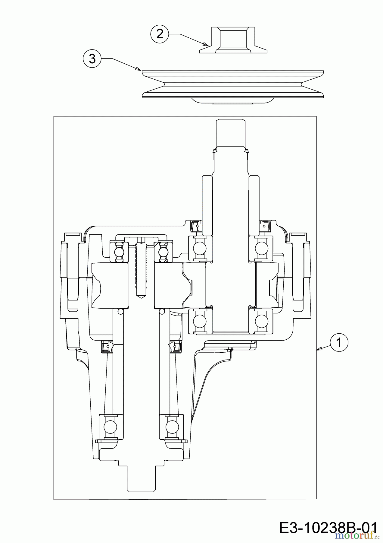  WOLF-Garten Expert Lawn tractors 95.180 H 13BTA1VB650  (2018) Spindle 618-07285A