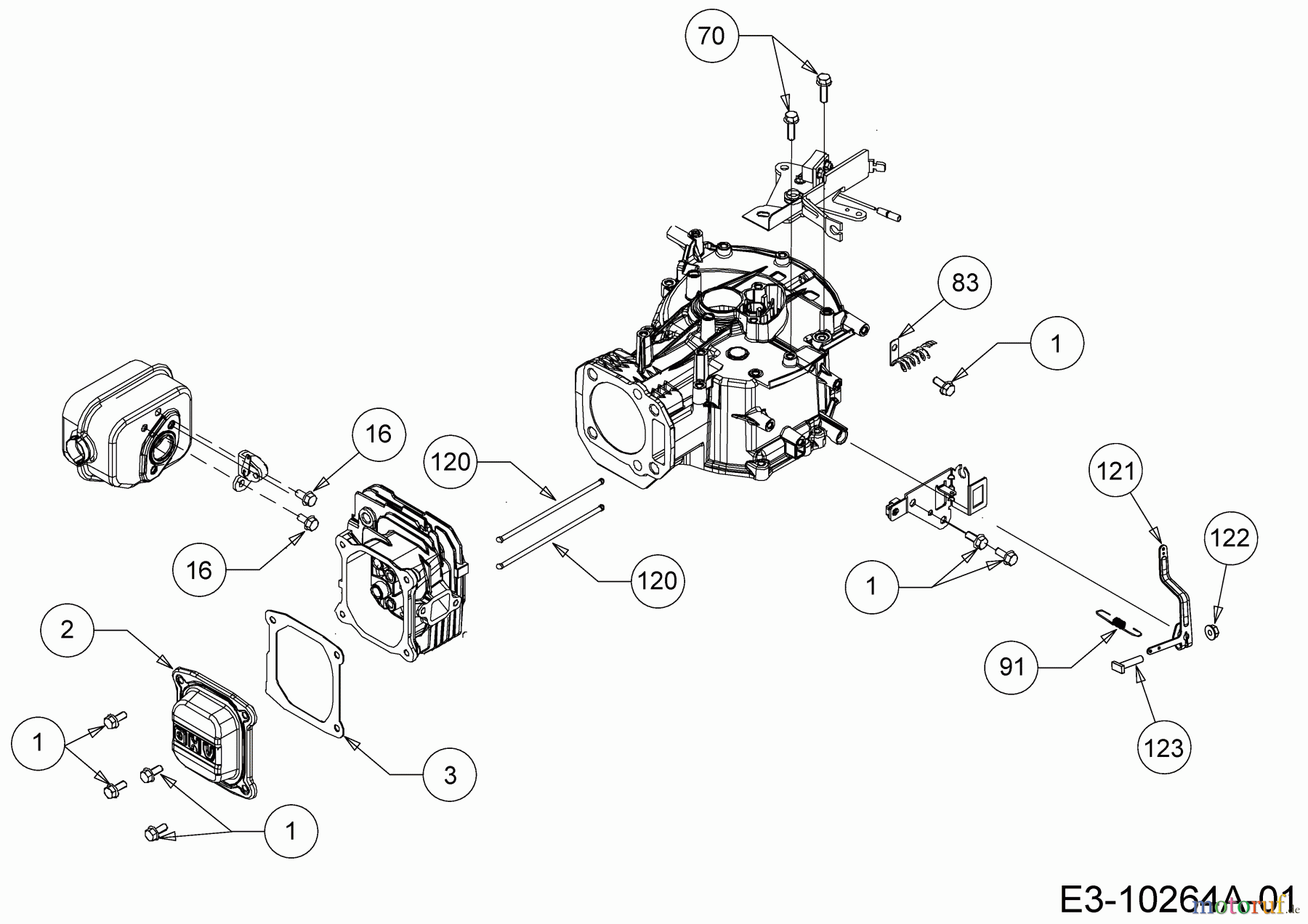  MTD-Engines Vertical 5X70RH 752Z5X70RH  (2017) Govenor lever, Valve cover