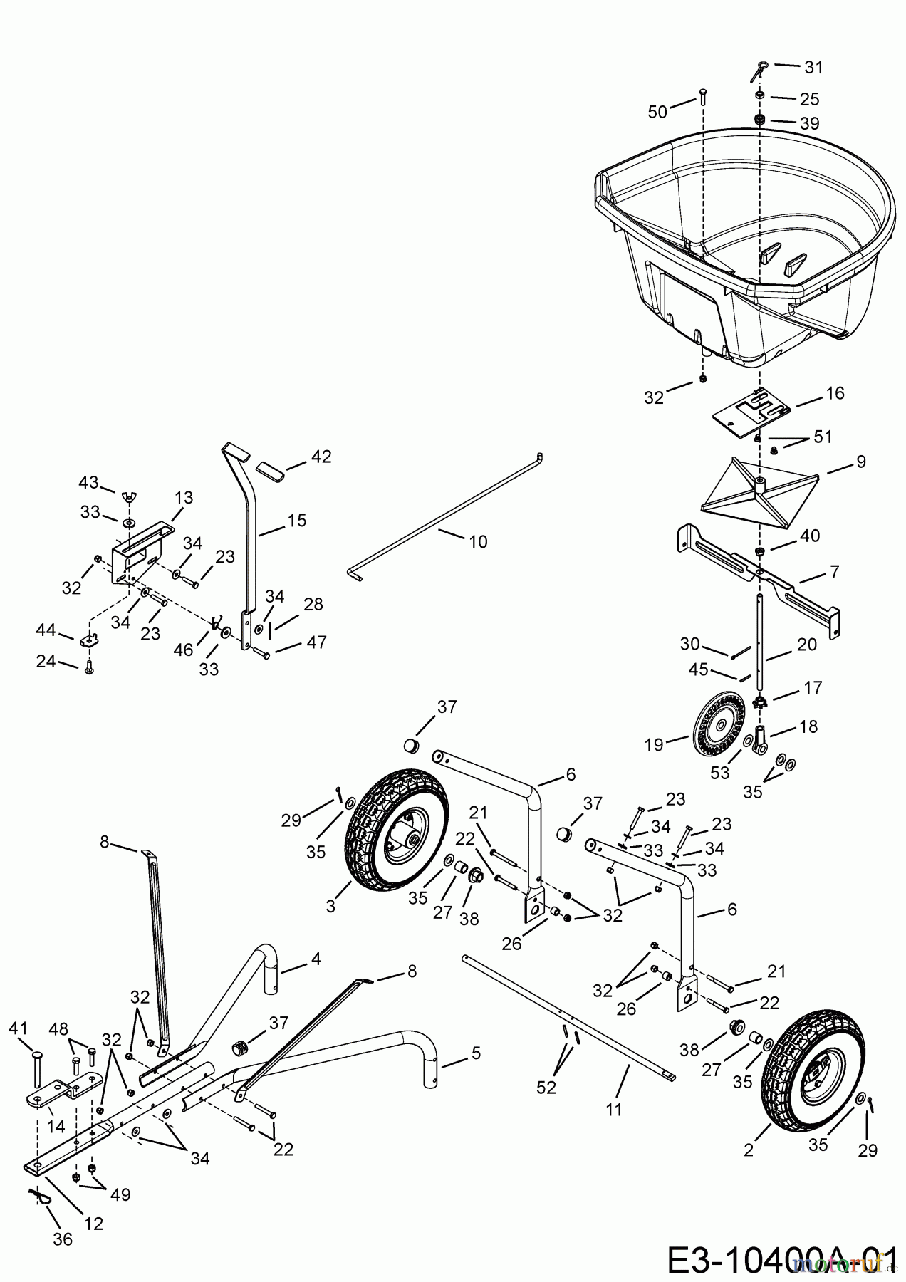  MTD Accessories Accessories garden and lawn tractors Spreader 45-0527  (196-545-000) 196-545-000  (2017) Basic machine