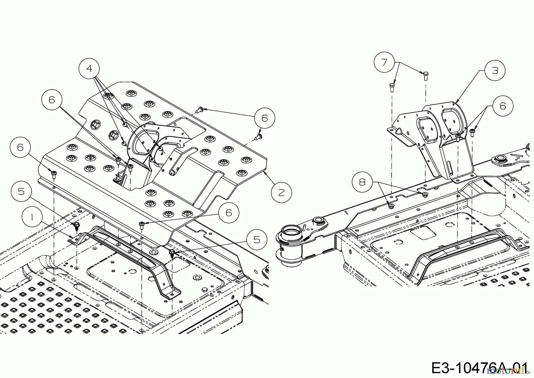  Cub Cadet Zero Turn Pro Z 100-54 53AWEFJA330  (2018) Steering column bracket, Running board