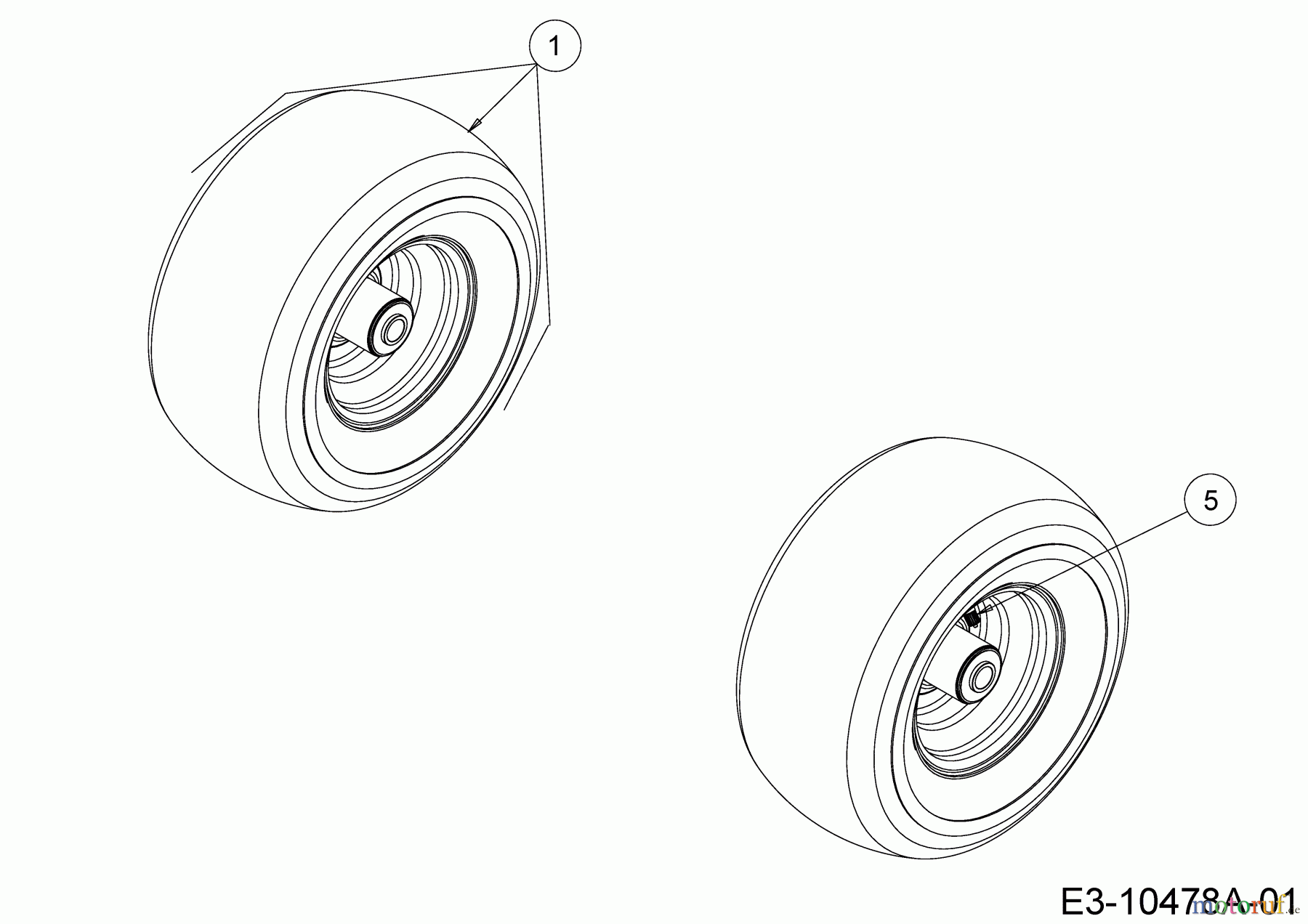  Cub Cadet Zero Turn Pro Z 100-48 53AWEFJF330  (2018) Front wheels 13x6.5