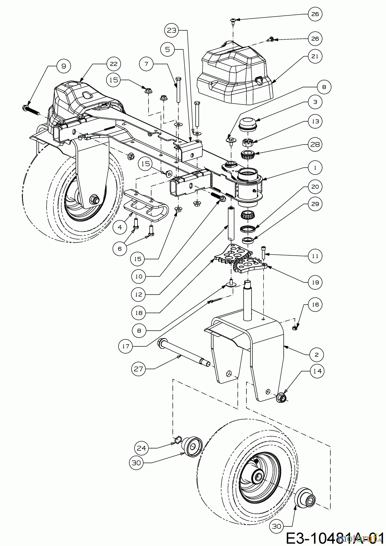  Cub Cadet Zero Turn Pro Z 100-48 53AWEFJF330  (2018) Front axle