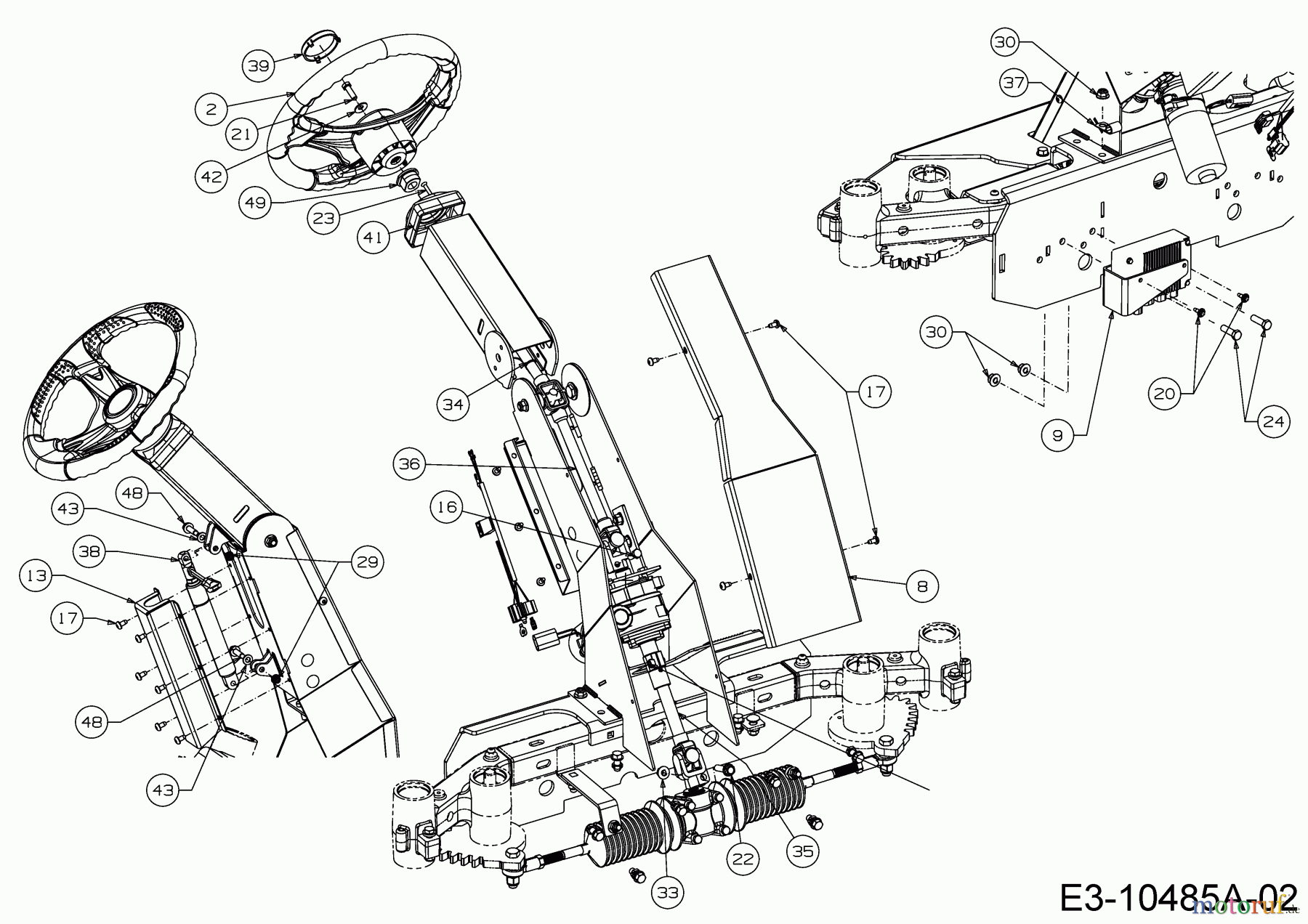  Cub Cadet Zero Turn Z5 152 53AIHJUV603  (2018) Steering wheel, Steering column